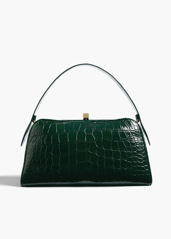 Cate Bag in Hunter Green Alligator