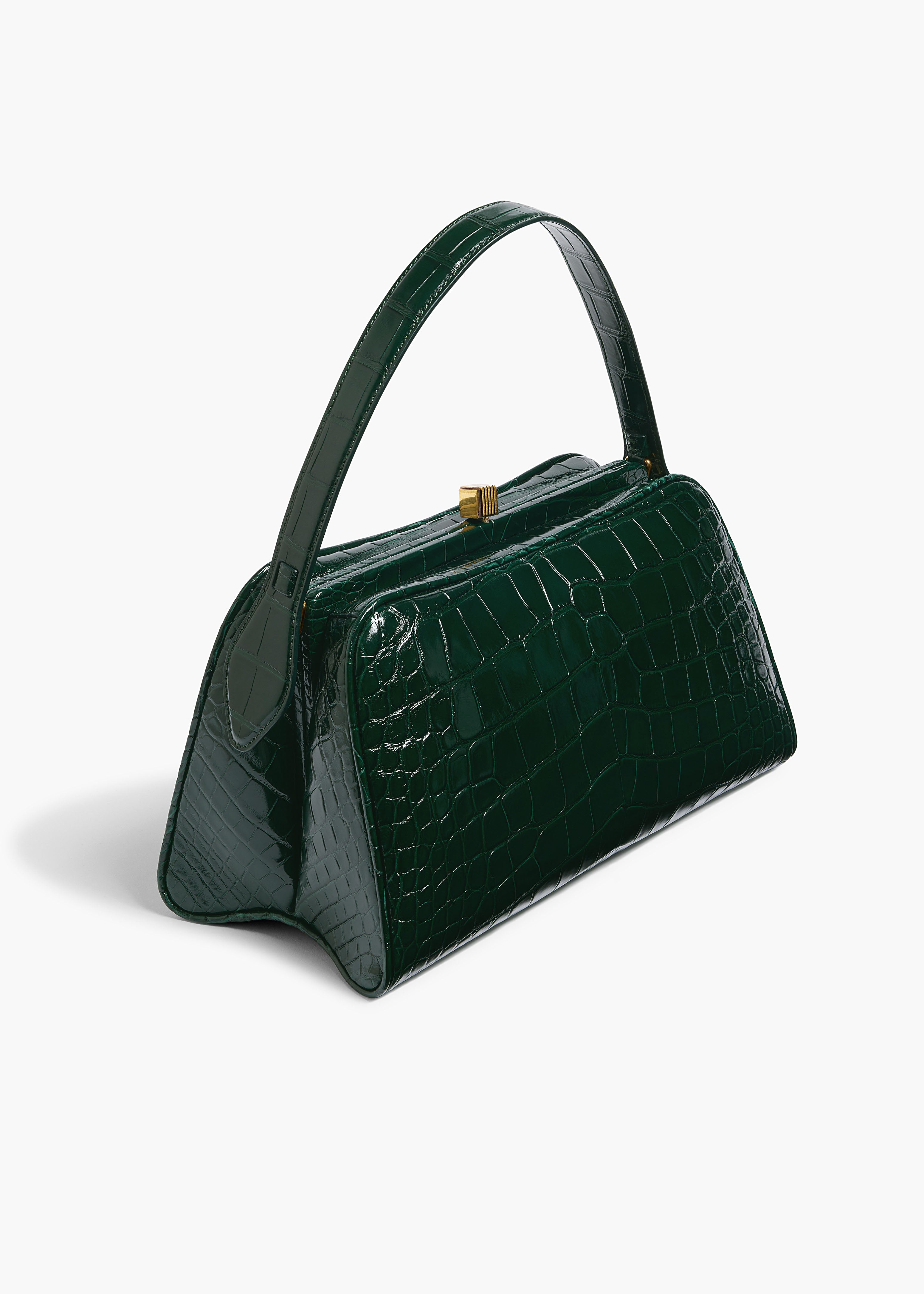 KHAITE  - Cate Bag in Hunter Green Alligator