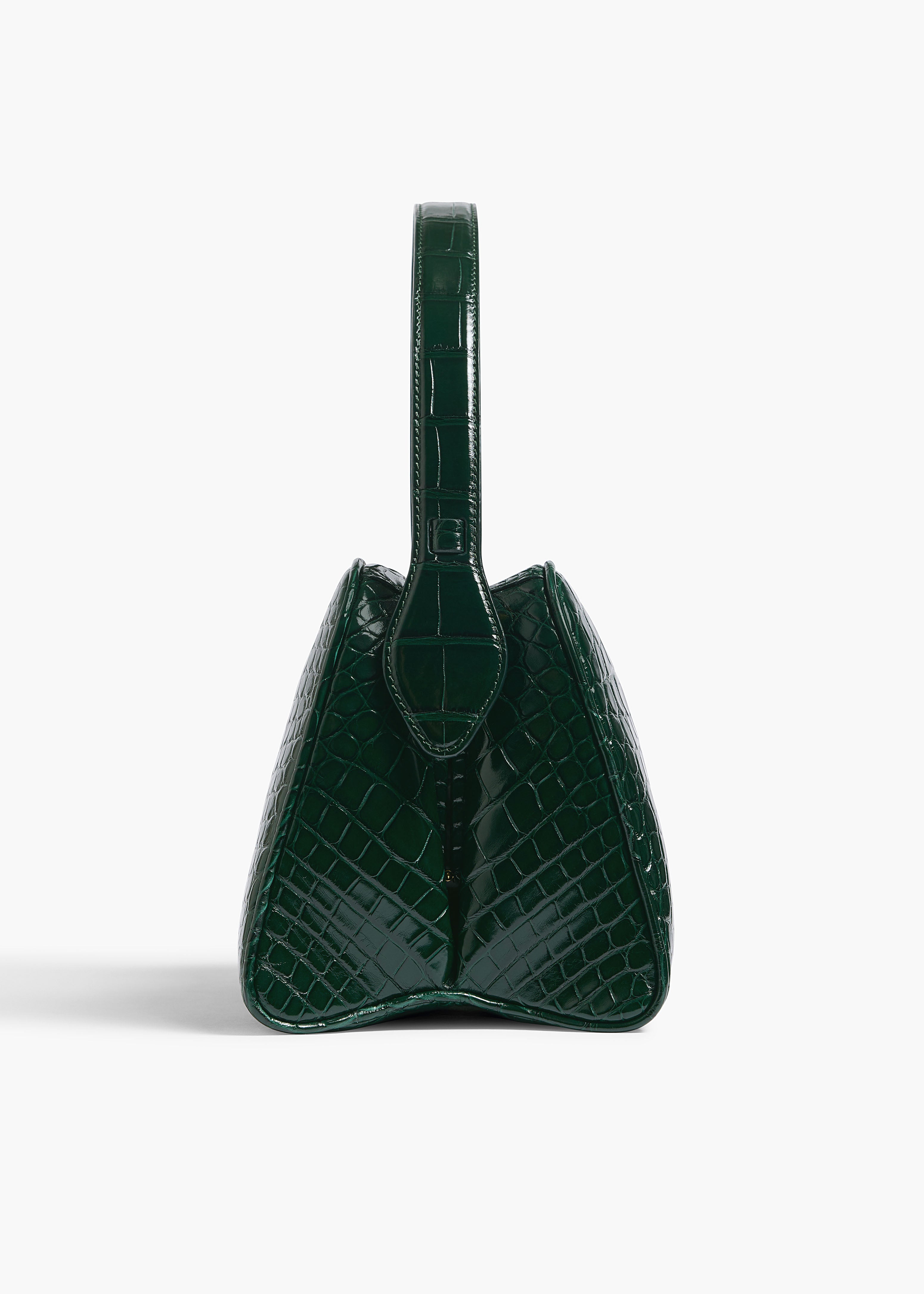 KHAITE  - Cate Bag in Hunter Green Alligator