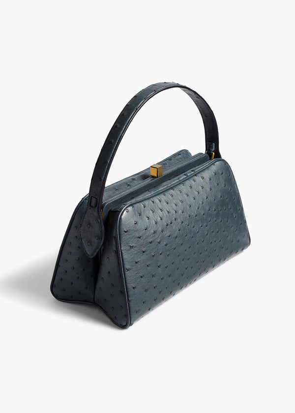 Cate Handbag in Midnight Navy Ostrich