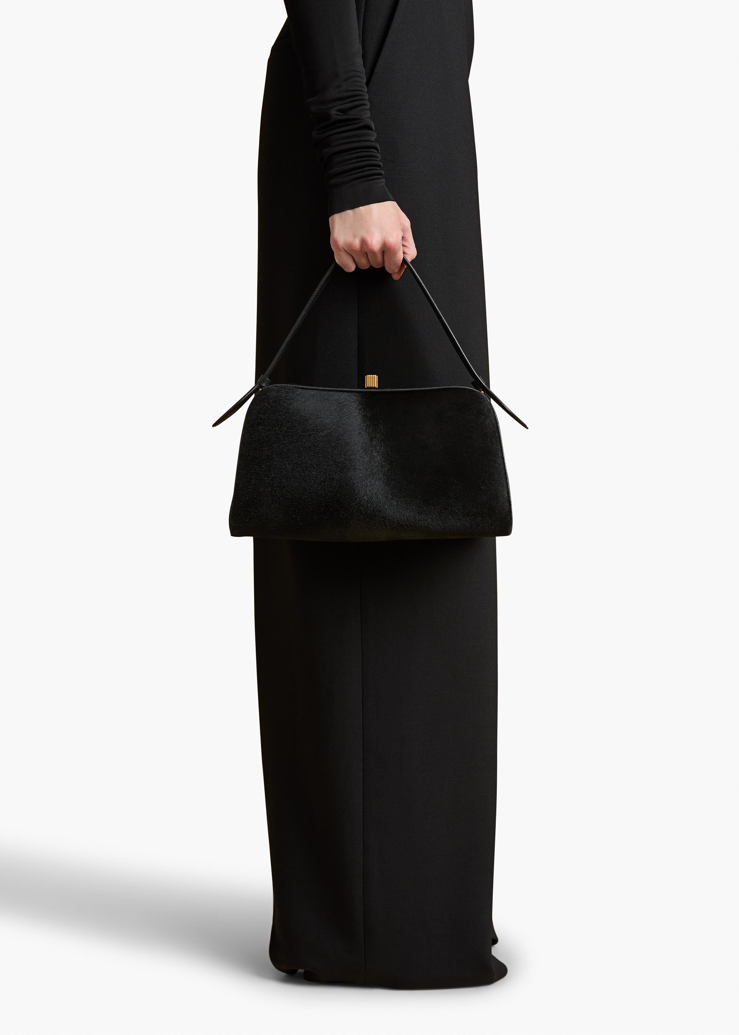 Cate Bag in Black Haircalf ON FIGURE