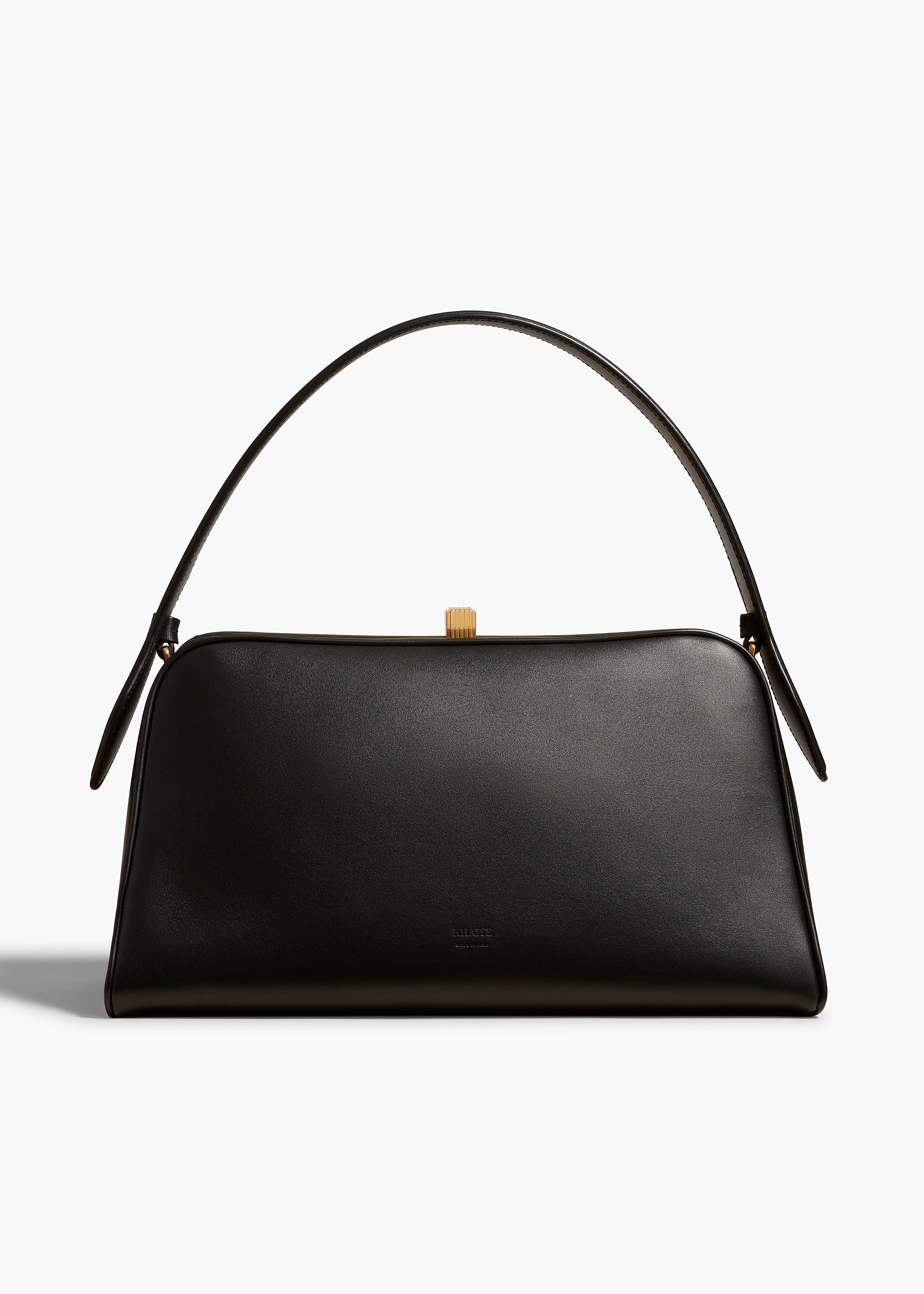 CATE BAG IN BLACK LEATHER FRONT VIEW