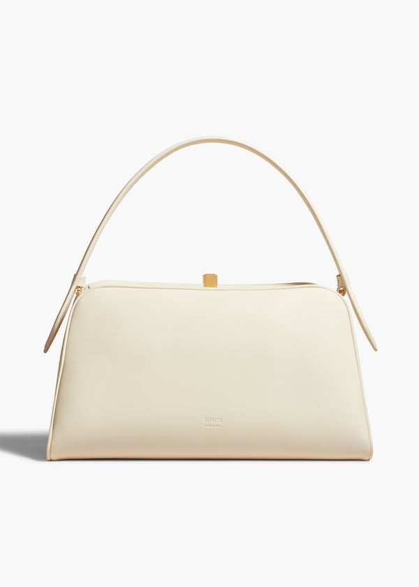 CATE BAG IN CREAM LEATHER FRONT VIEW