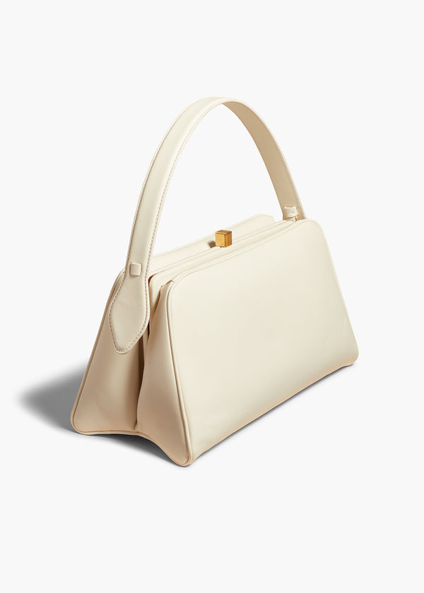 CATE BAG IN CREAM LEATHER ANGLED VIEW