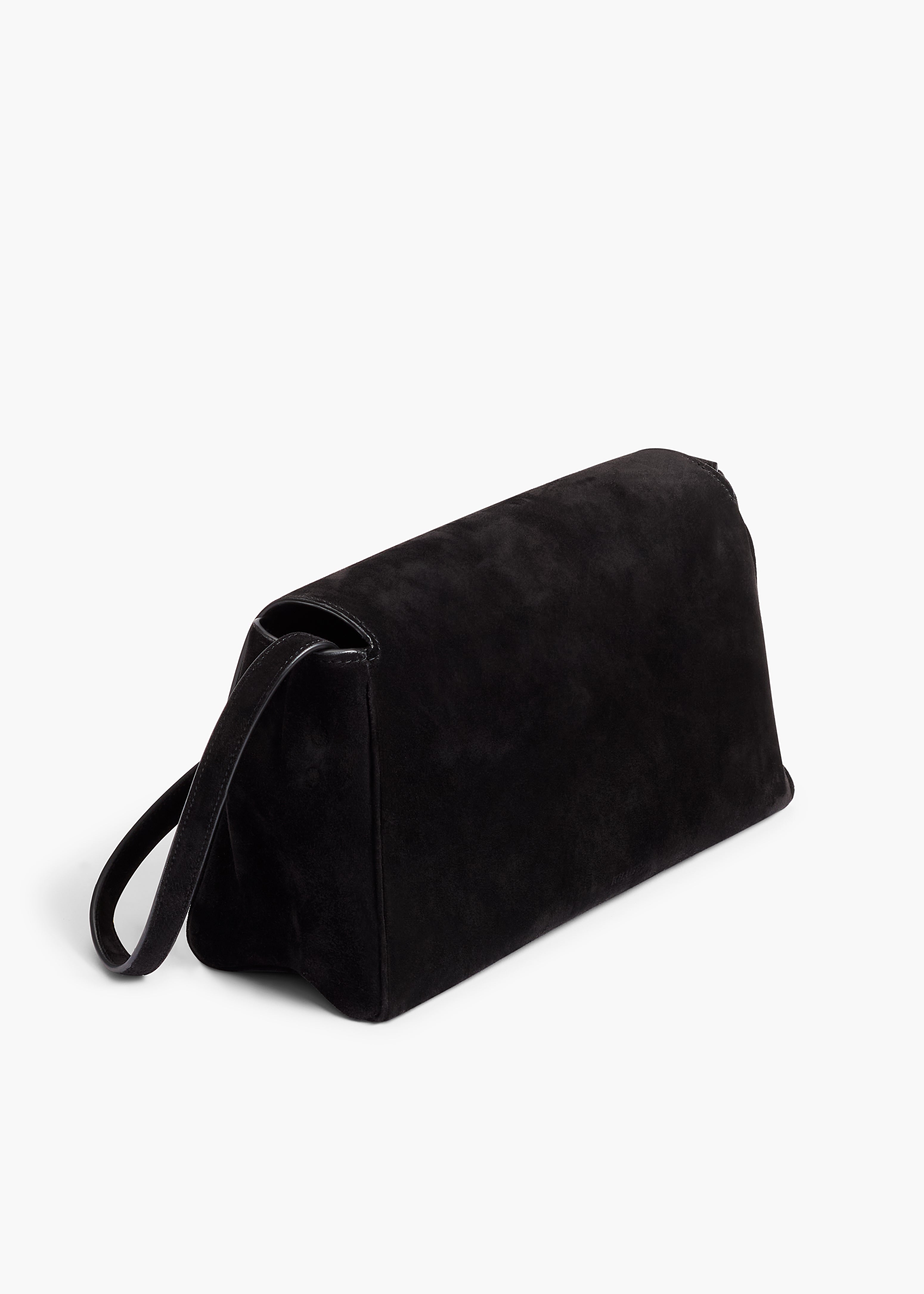 Audrey Crossbody Bag in Black Suede BACK VIEW