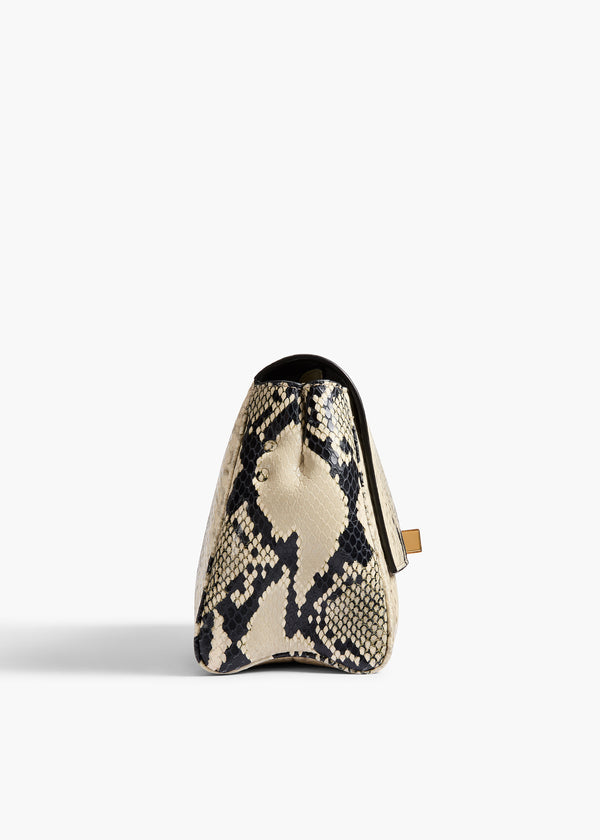 Audrey Crossbody Bag in Natural Python-Embossed Leather DETAILED VIEW 1