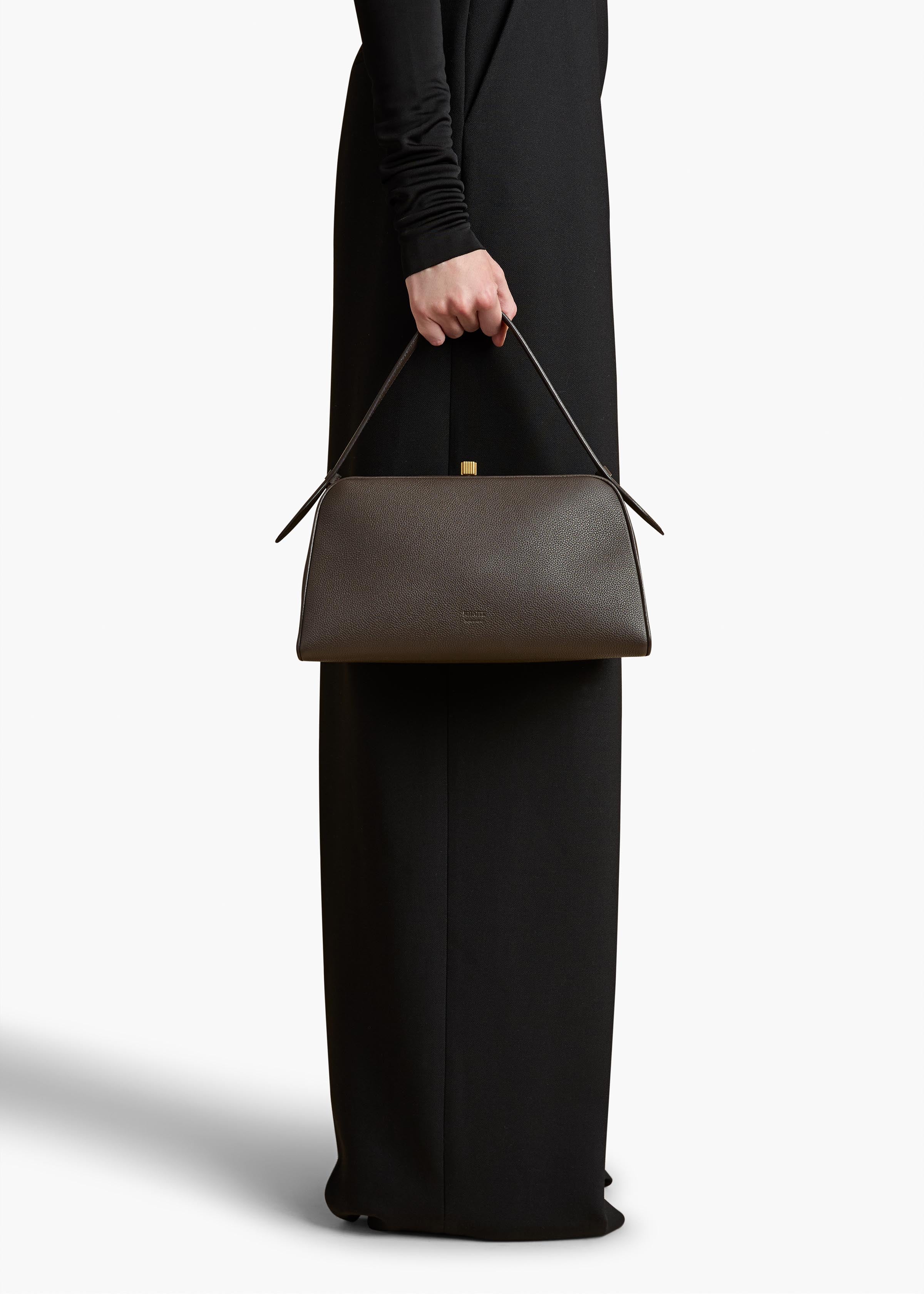 Cate Bag in Dark Brown Pebbled Leather ON FIGURE