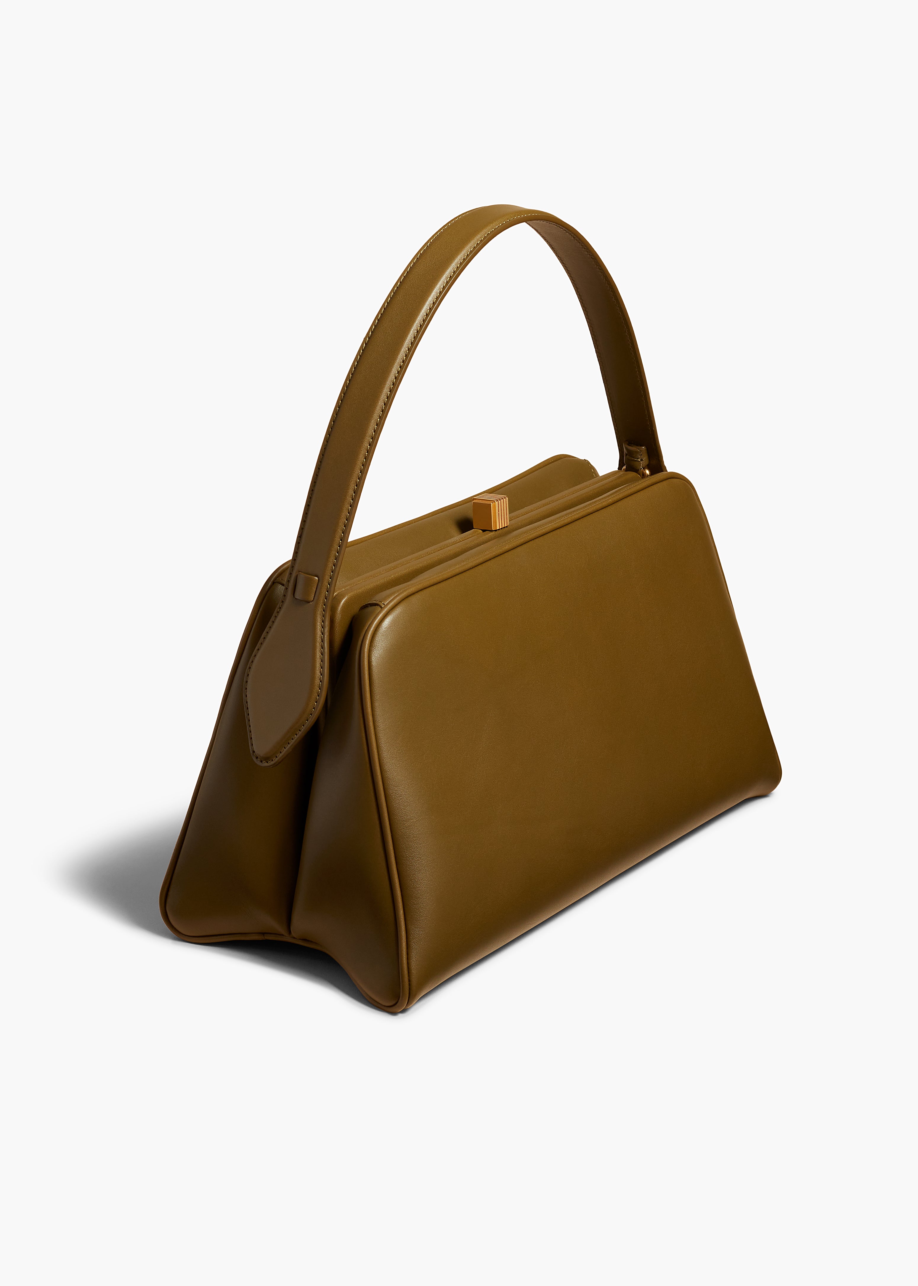 CATE BAG IN OLIVE LEATHER ANGLED VIEW