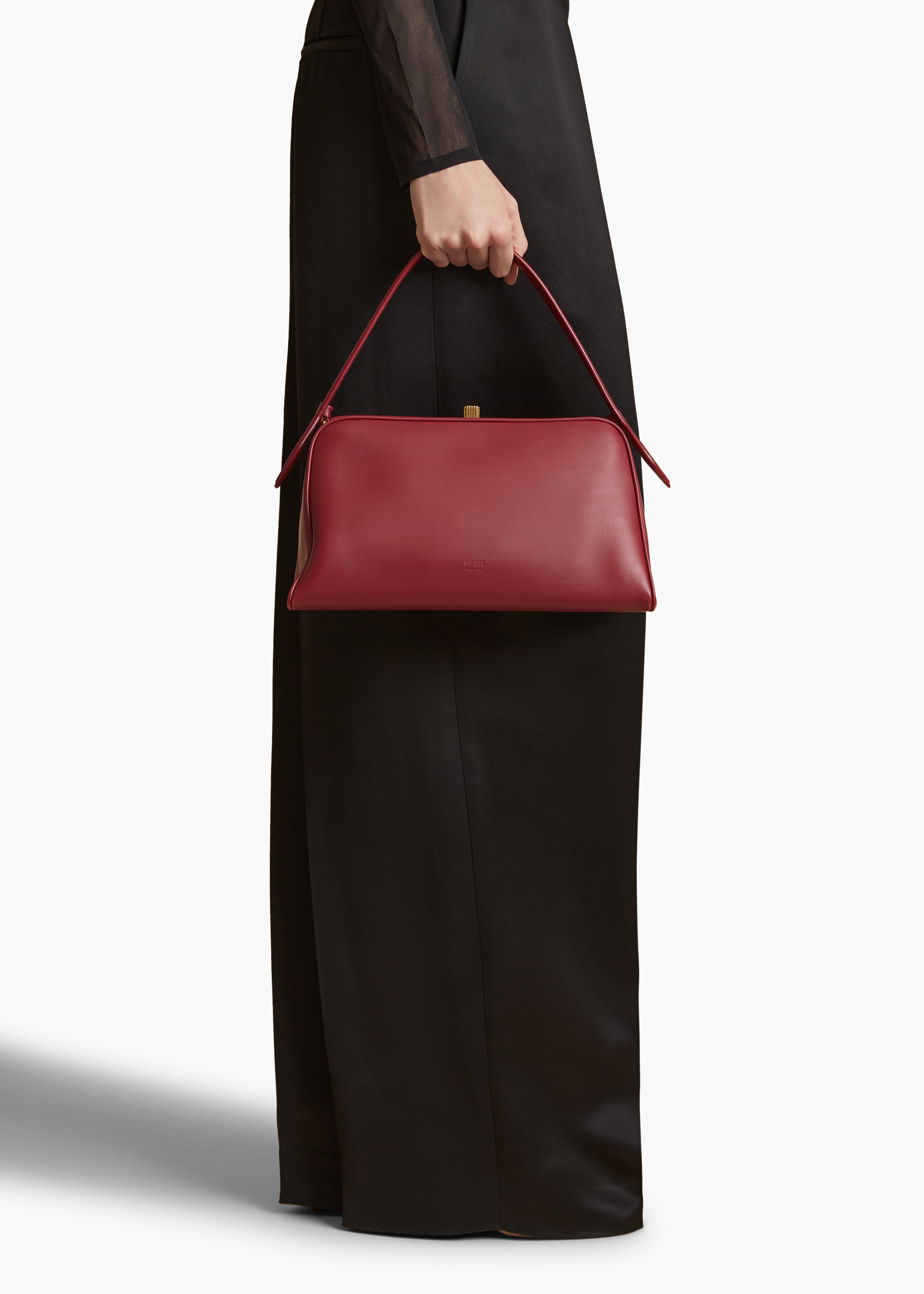 KHAITE Exclusive Cate Bag in Oxblood Leather