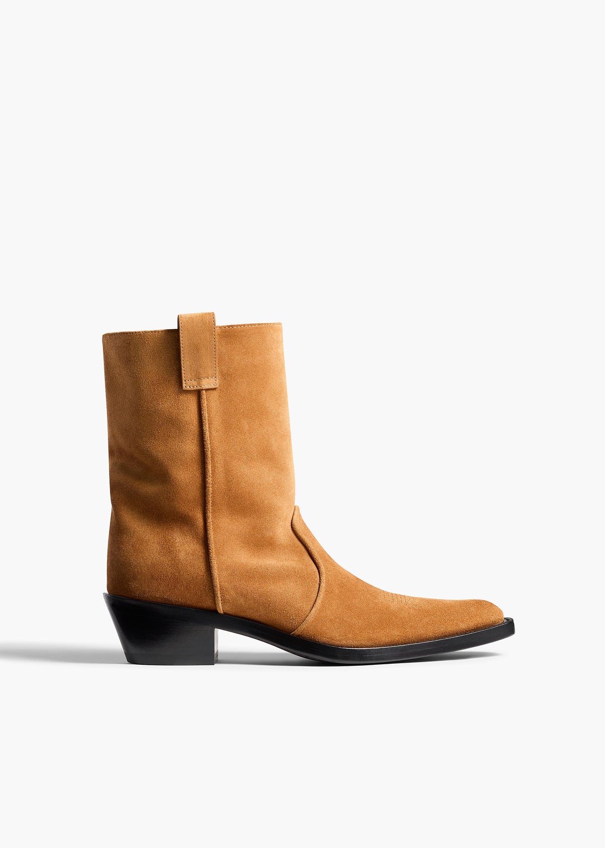 KHAITE  - Clive Ankle Boot in Caramel Suede