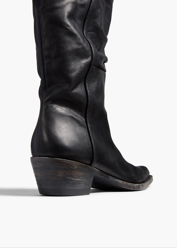 Clive Boot in Black Leather BACK VIEW