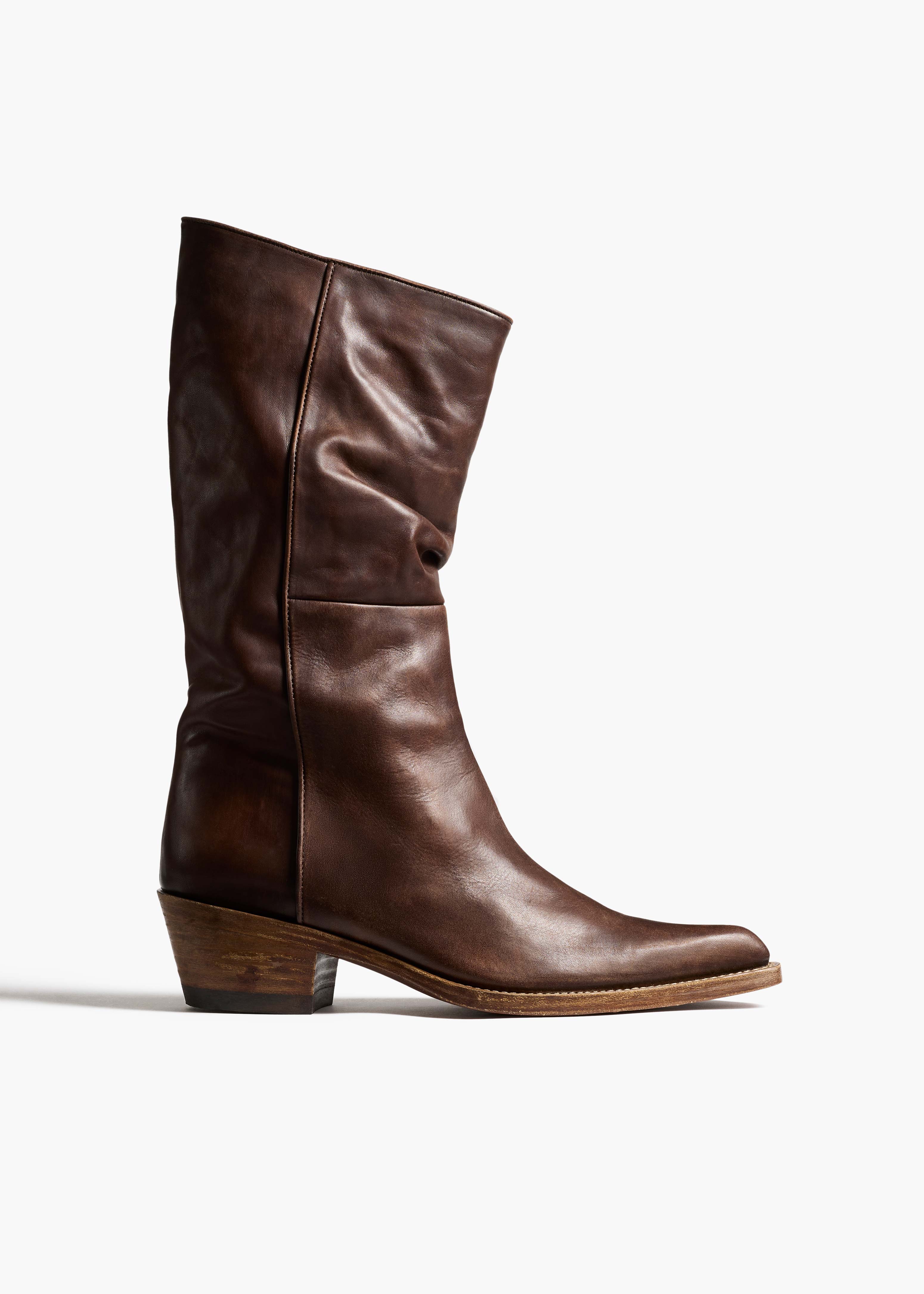 Clive Stiefel in Dark BRAUN Leder