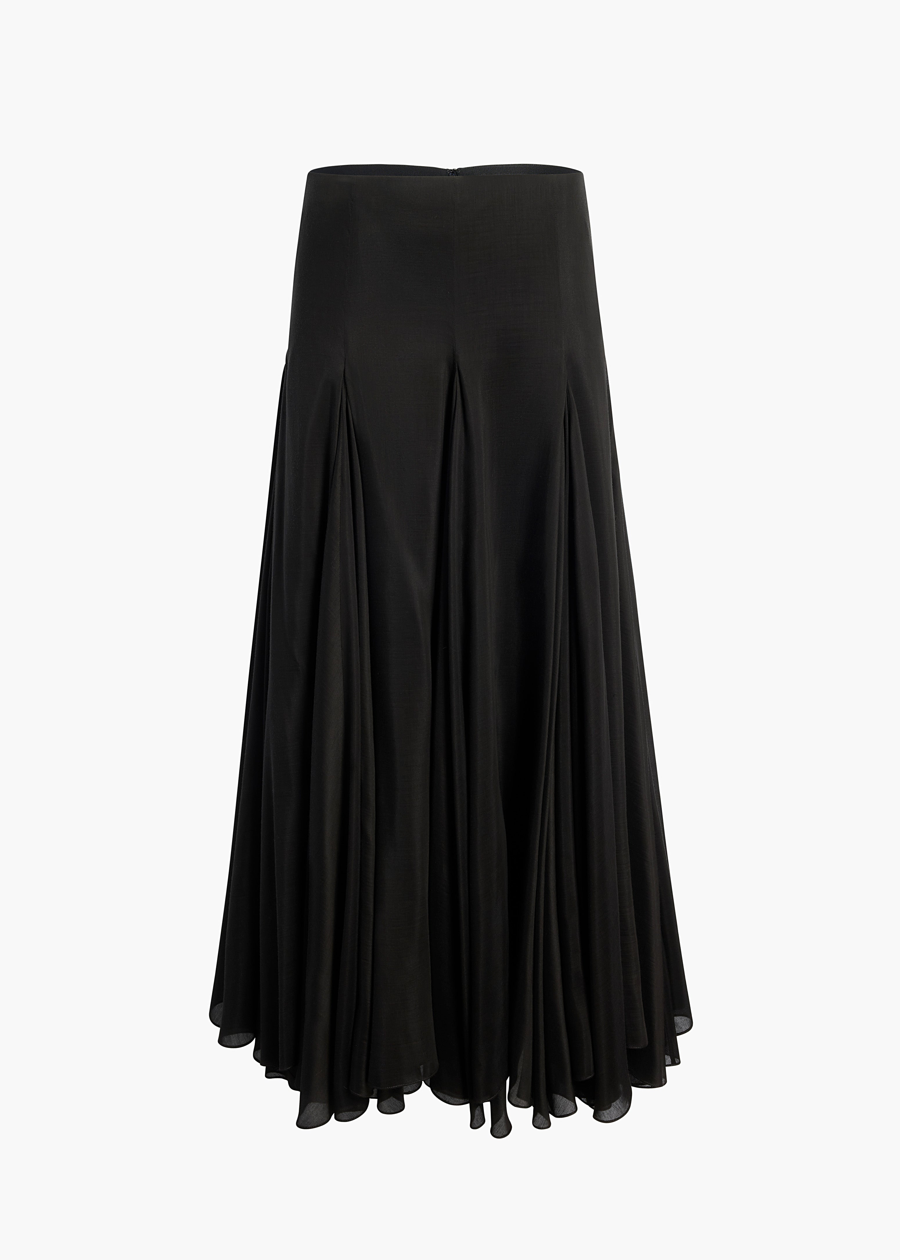 KHAITE  - Coda Skirt in Black Silk Blend