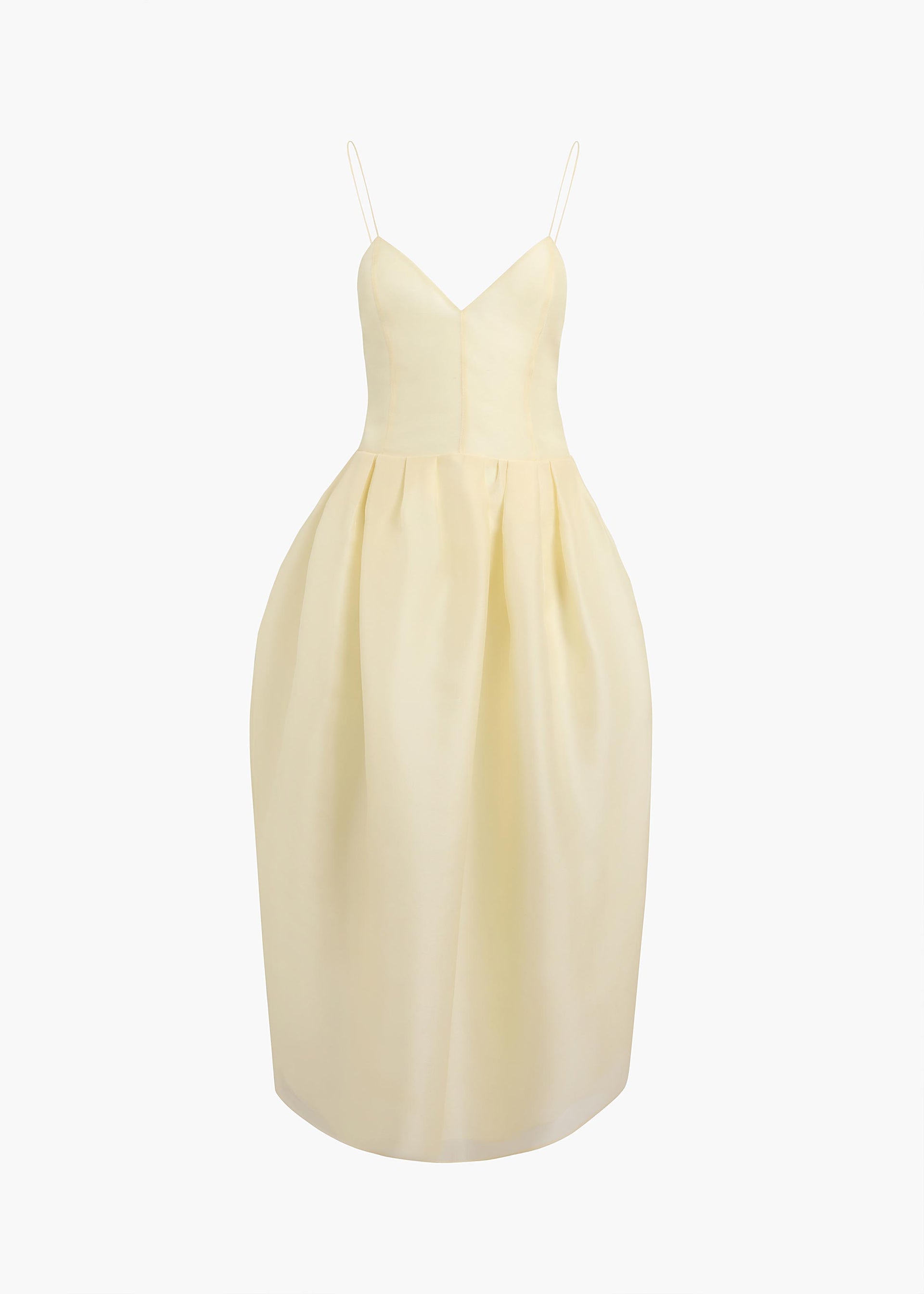 khaite gold dress KHAITE Darby Dress in Dijon - Yellow Designer Dress