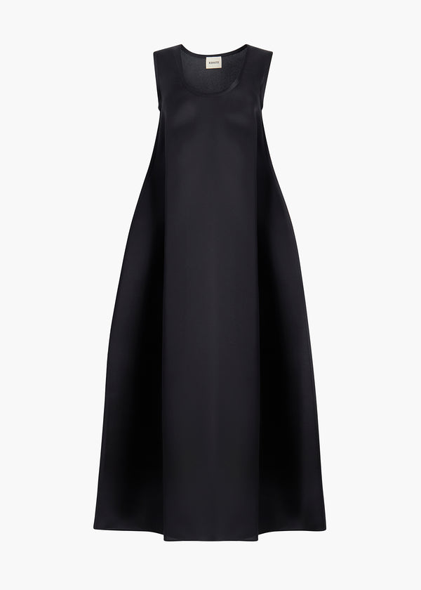 COLI DRESS IN BLACK SILK FLAT