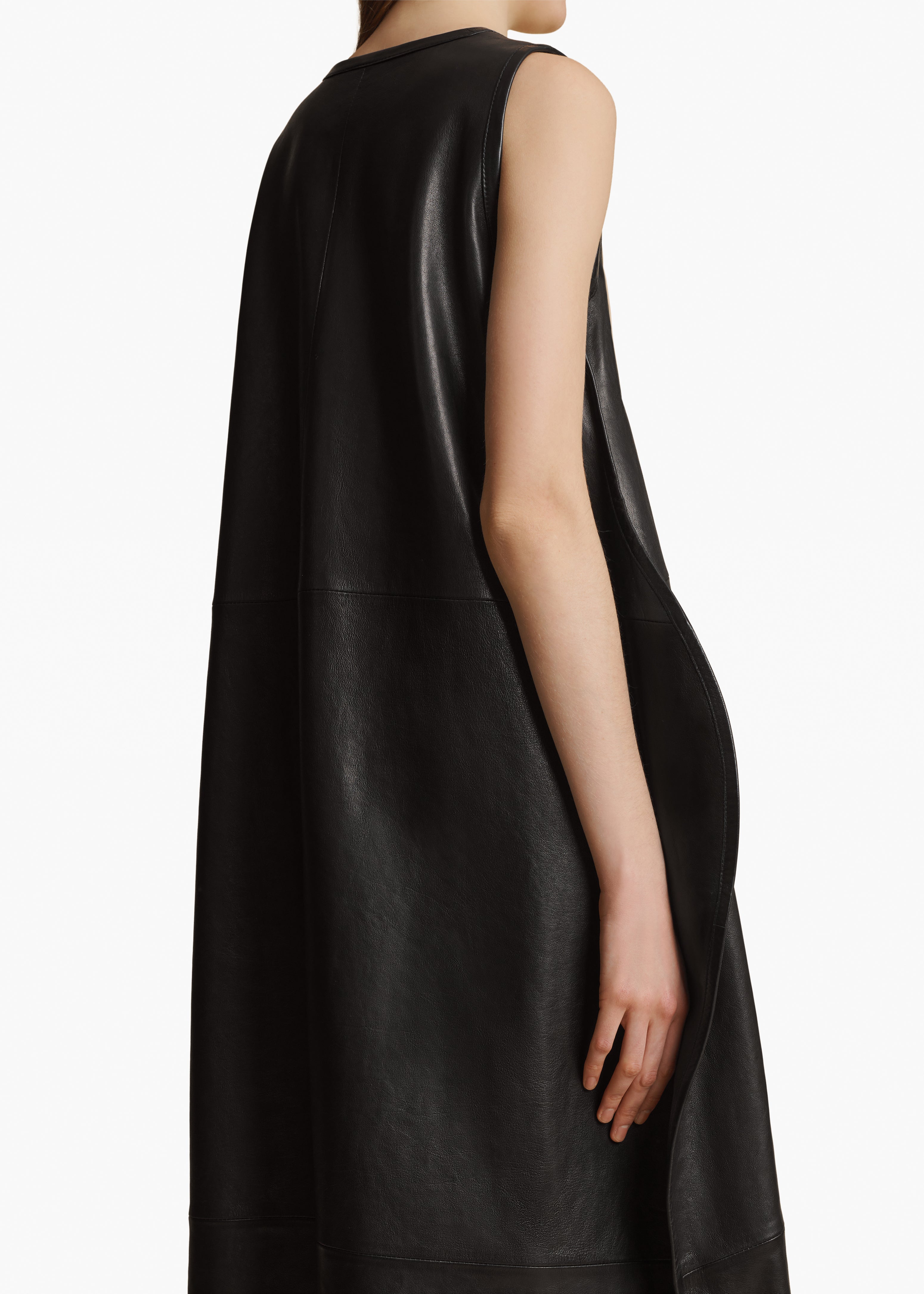 COLI DRESS IN BLACK LEATHER DETAIL 2