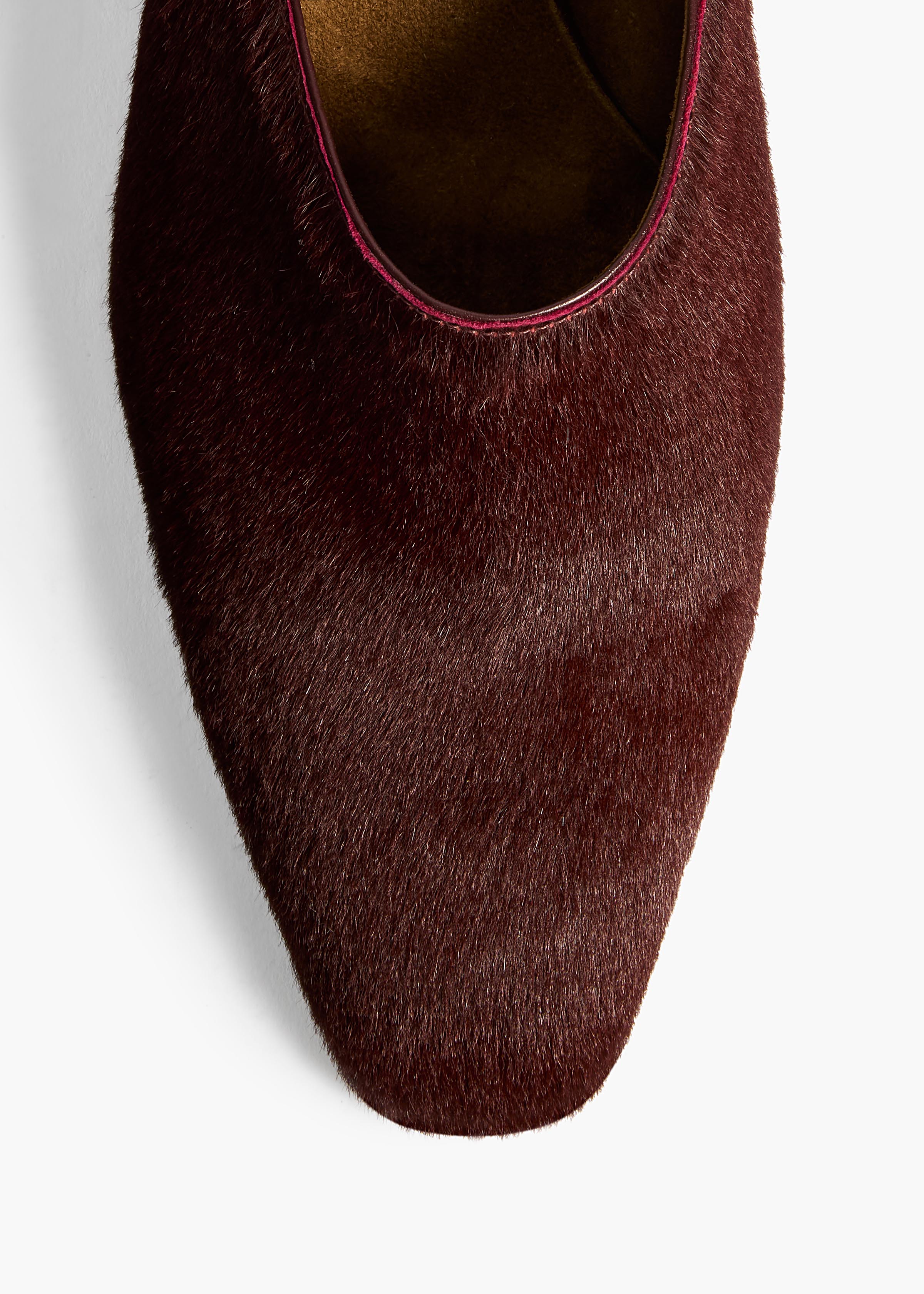 Colt Low Mule in Rouge Noir Haircalf