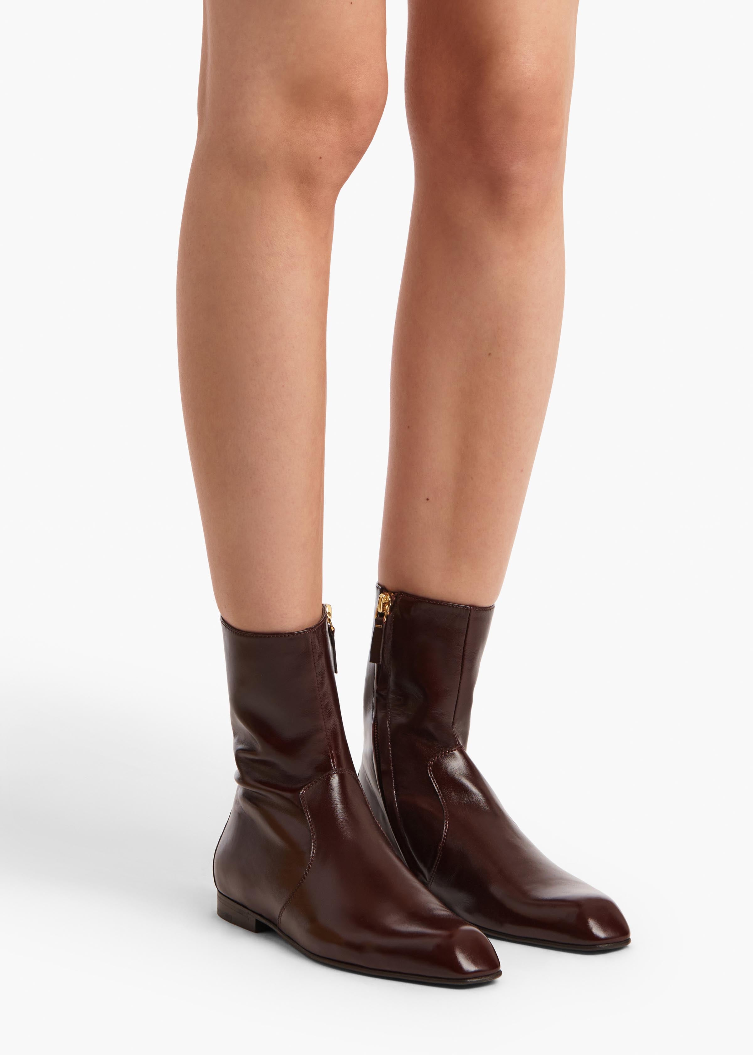 Colt Ankle Boot in Bordeaux Glazed Leather ON FIGURE