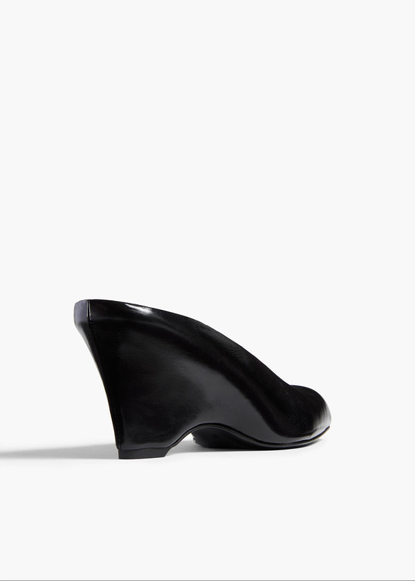Colt Wedge in Black Glazed Leather BACK VIEW