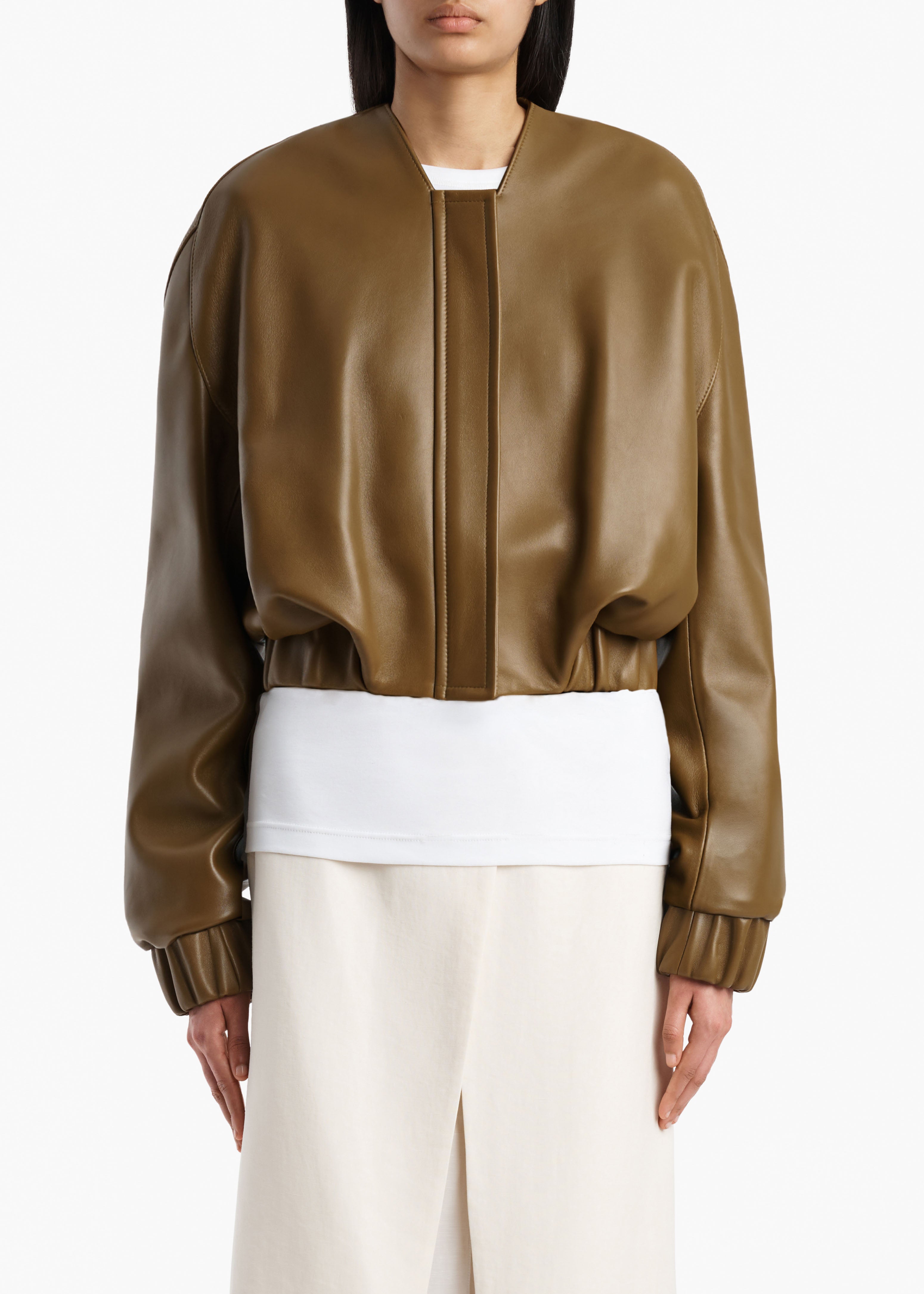 Cordan Jacket in Dark Olive Leather