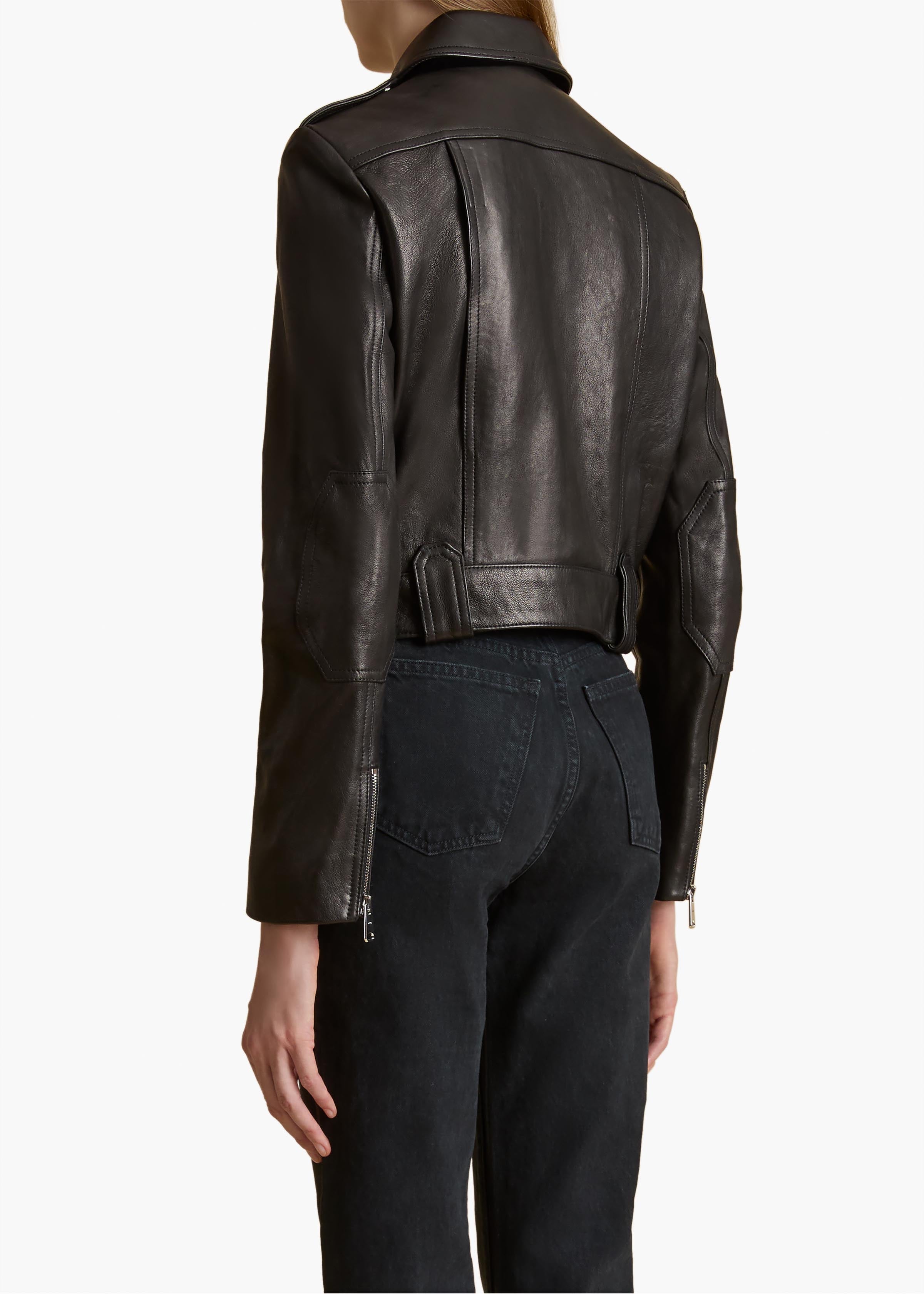 Cordelia Jacket in Black Leather back view