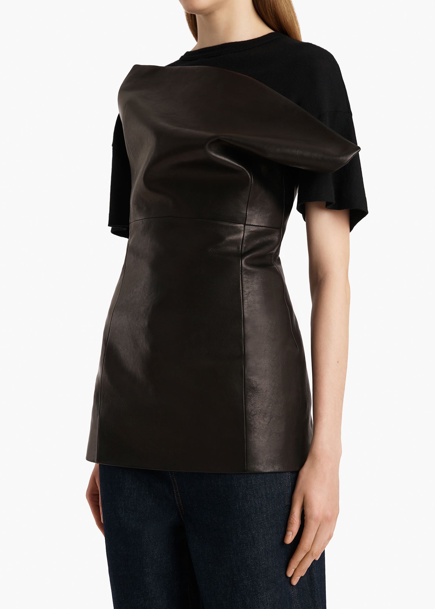Corinne Top in Black Leather – KHAITE