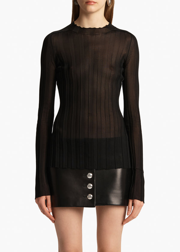 Cosette Top in Black FRONT VIEW