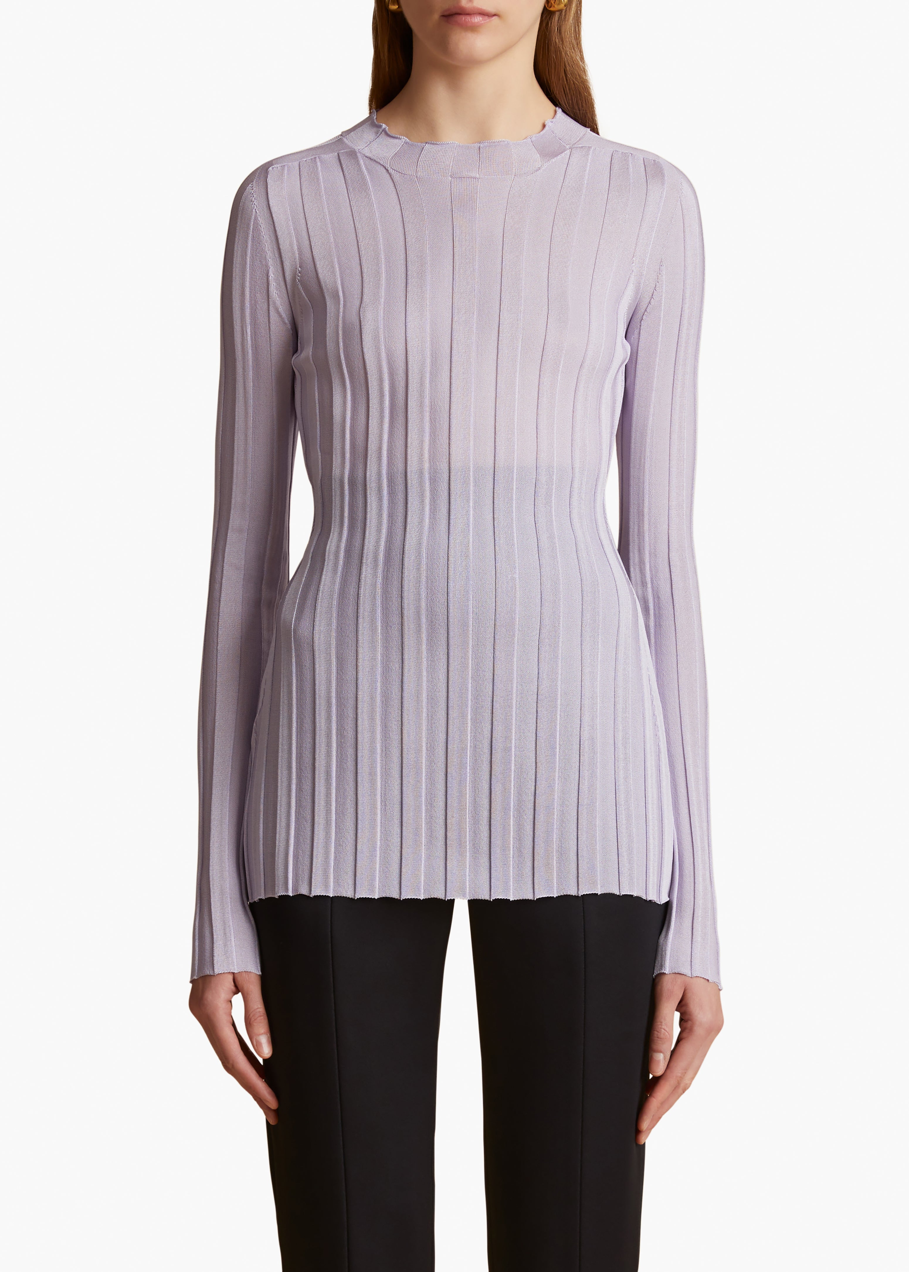 Cosette Top in Lavender FRONT VIEW