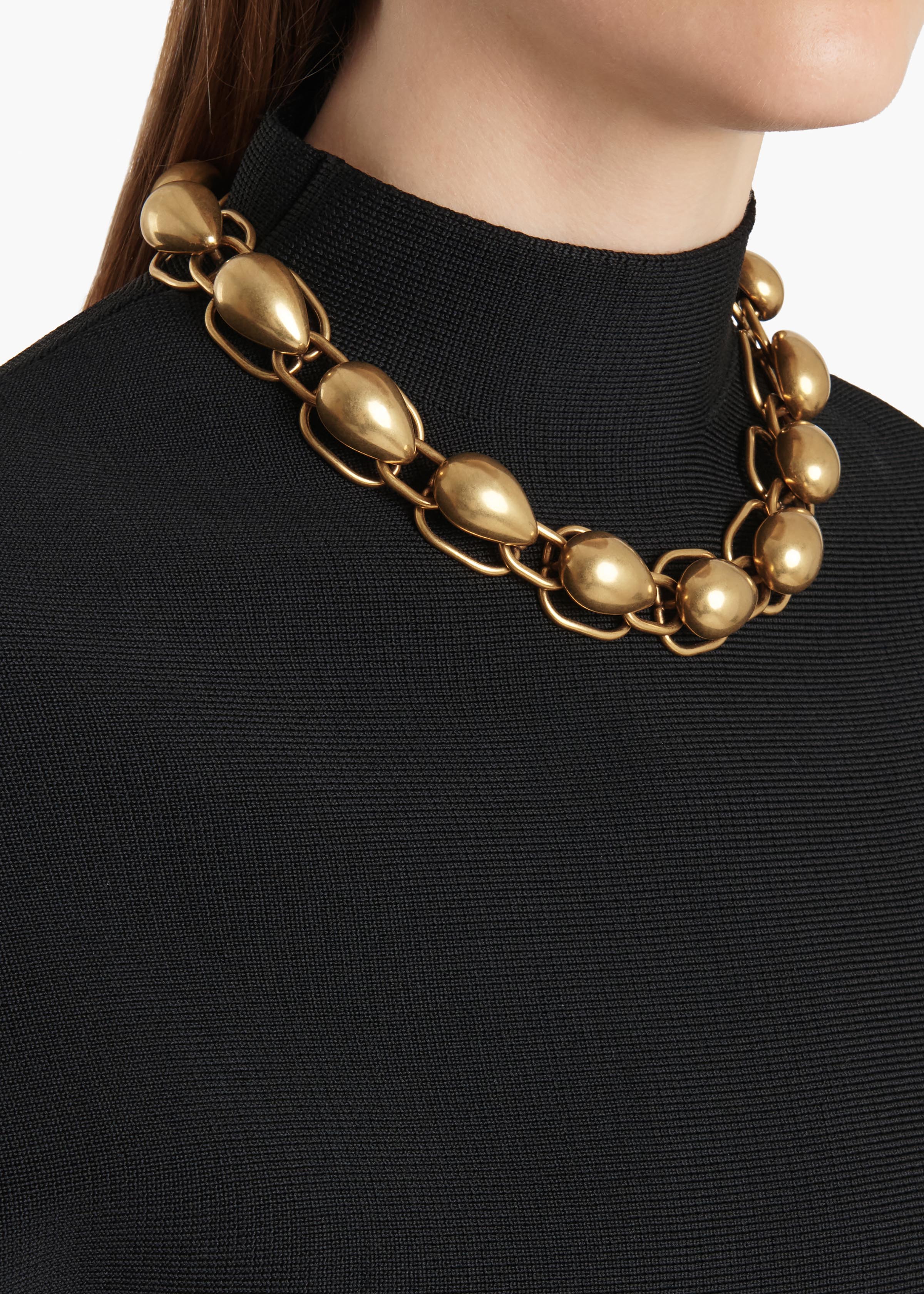 Cyclone Chain Necklace in Antique Gold