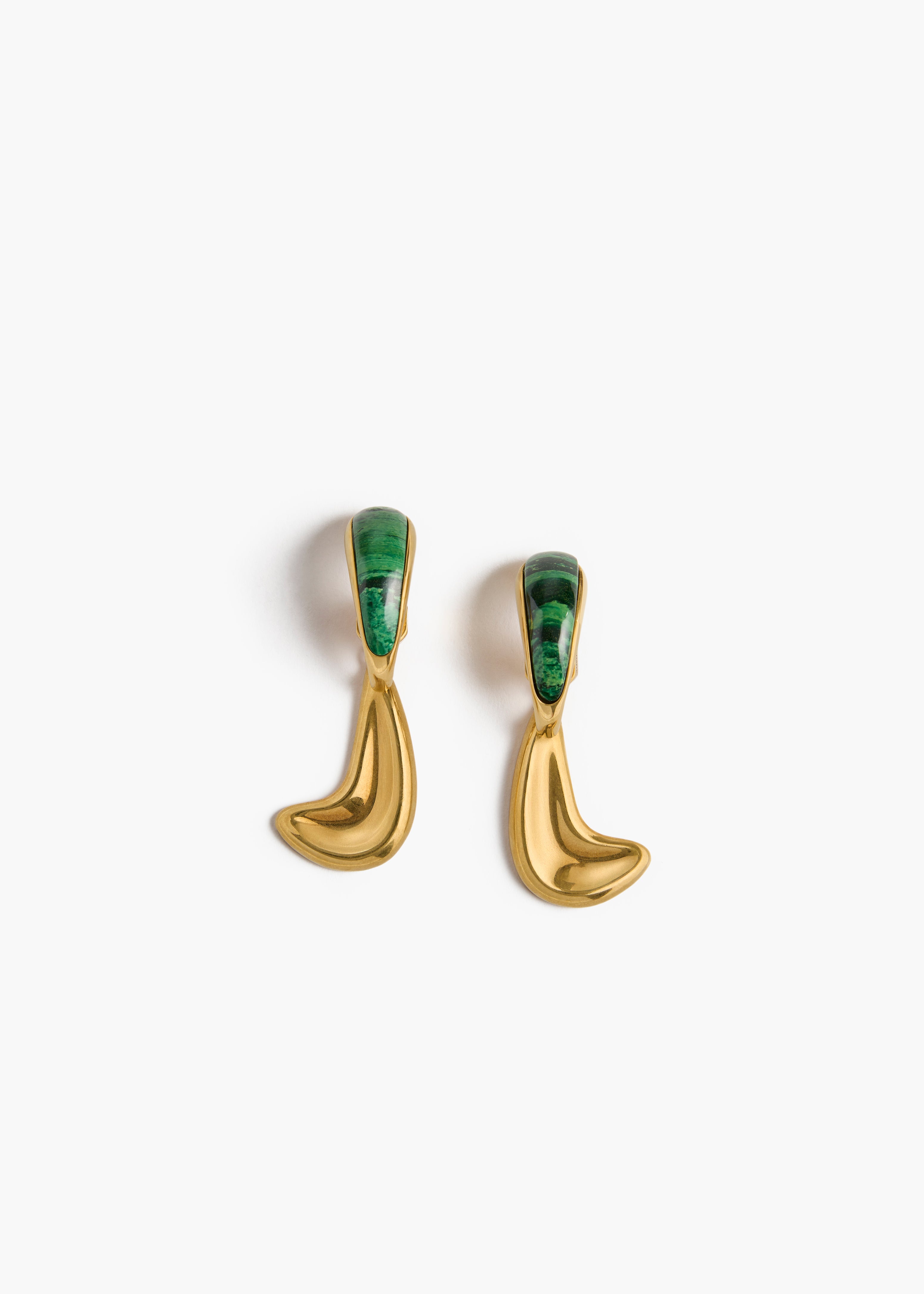 CYCLONE STONE EARRINGS ANTIQUE GOLD GREEN 10208 037 400 A
