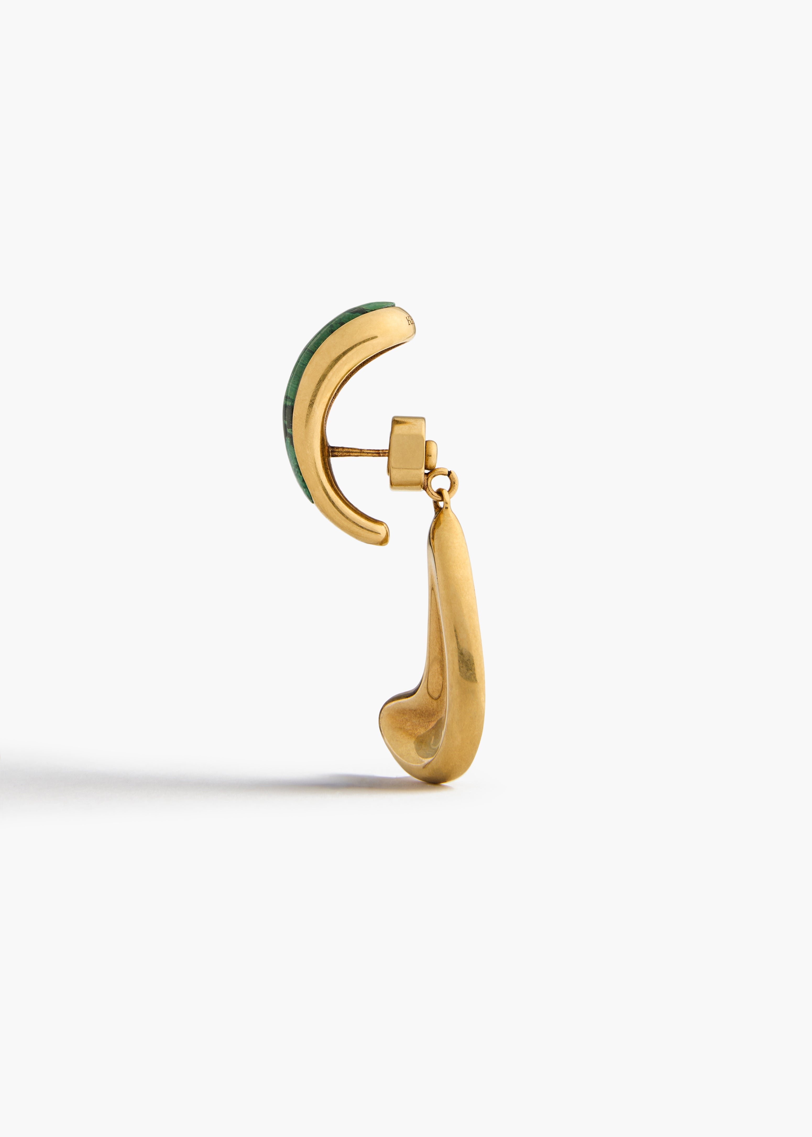 CYCLONE STONE EARRINGS ANTIQUE GOLD GREEN 10208 037 400 D