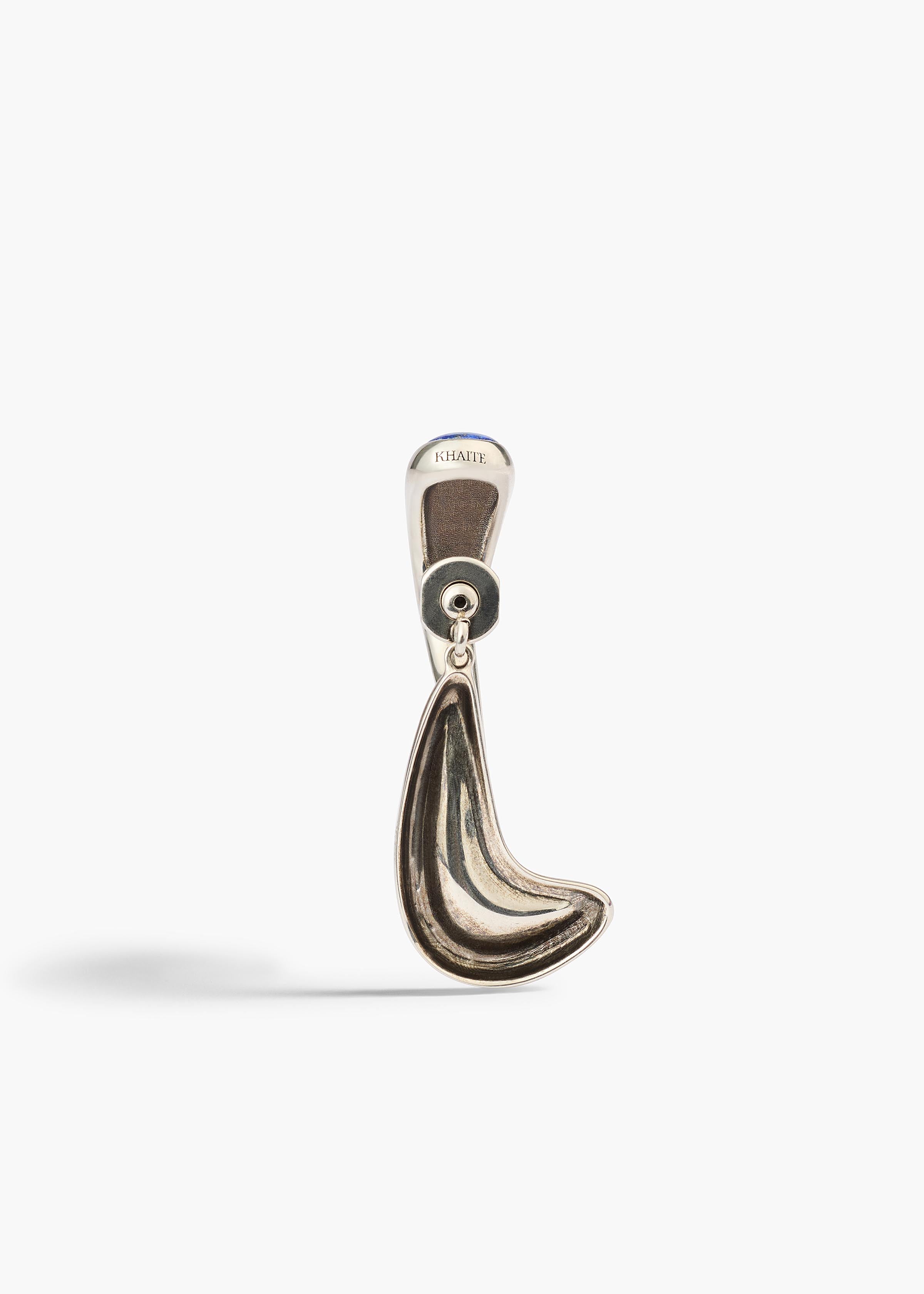 Cyclone Earrings in Silver with Blue