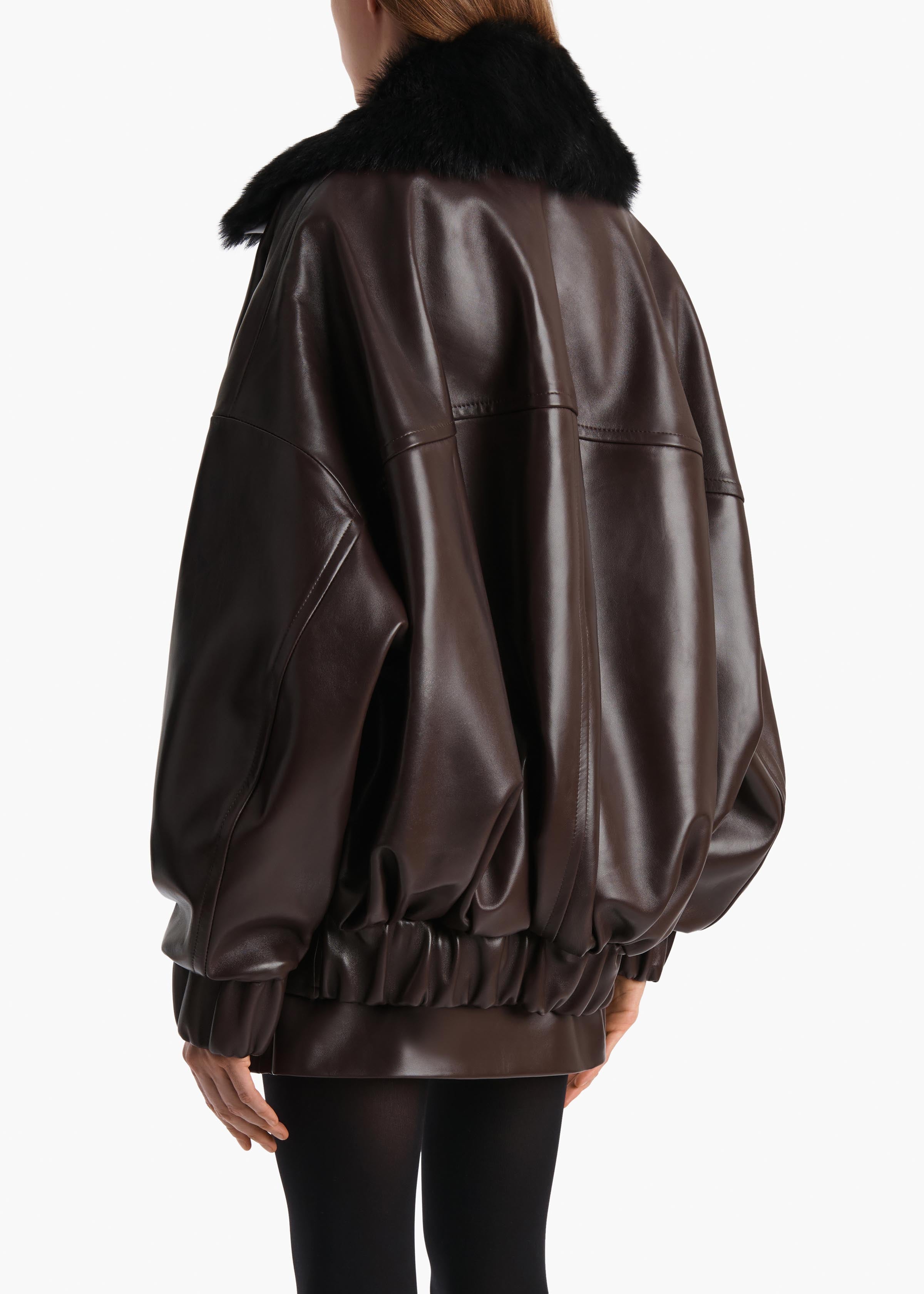 Daemon Jacket in Mud Leather with Shearling Collar – KHAITE