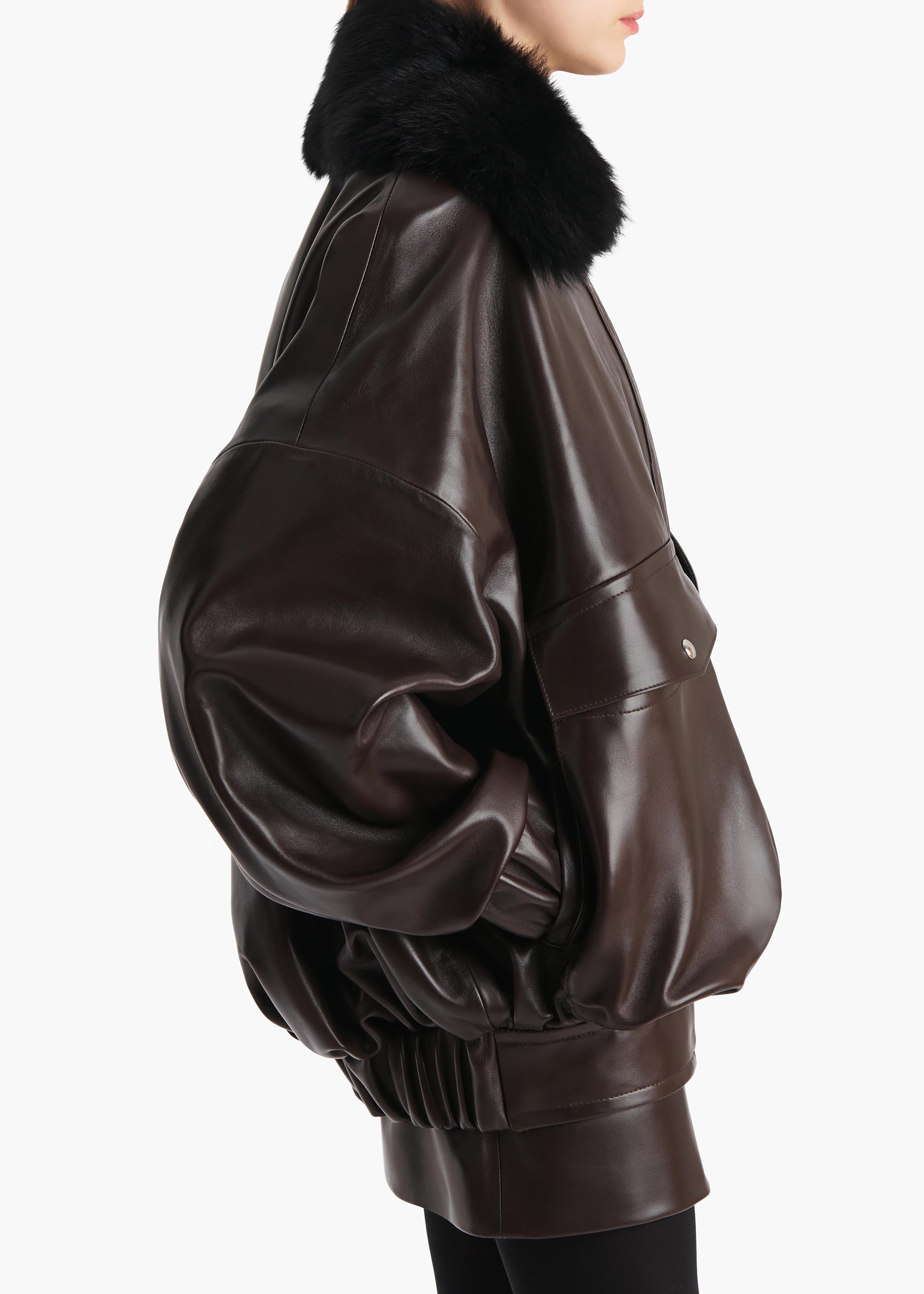 トルネードマート レザーファージャケット 本革 vkei hyde ダークウェア THINK FUR - レザードッキングファージャケット Leather Docking Fur
