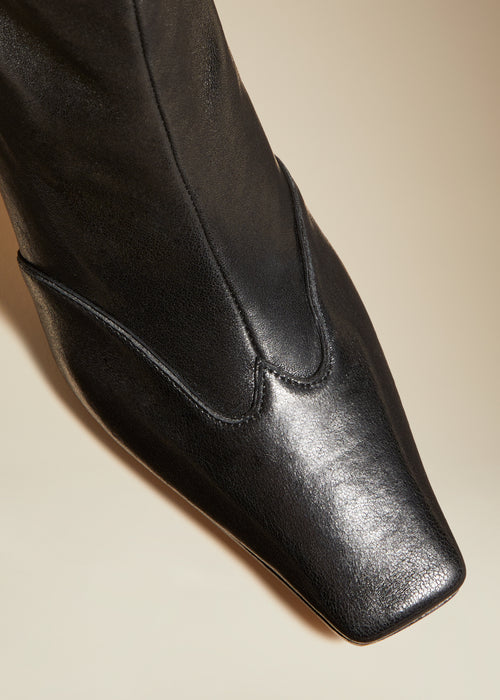 The Nevada Stretch High Boot in Black Leather
