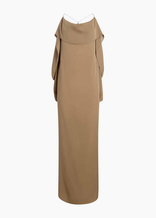 DANDORA DRESS IN TOFFEE FLAT