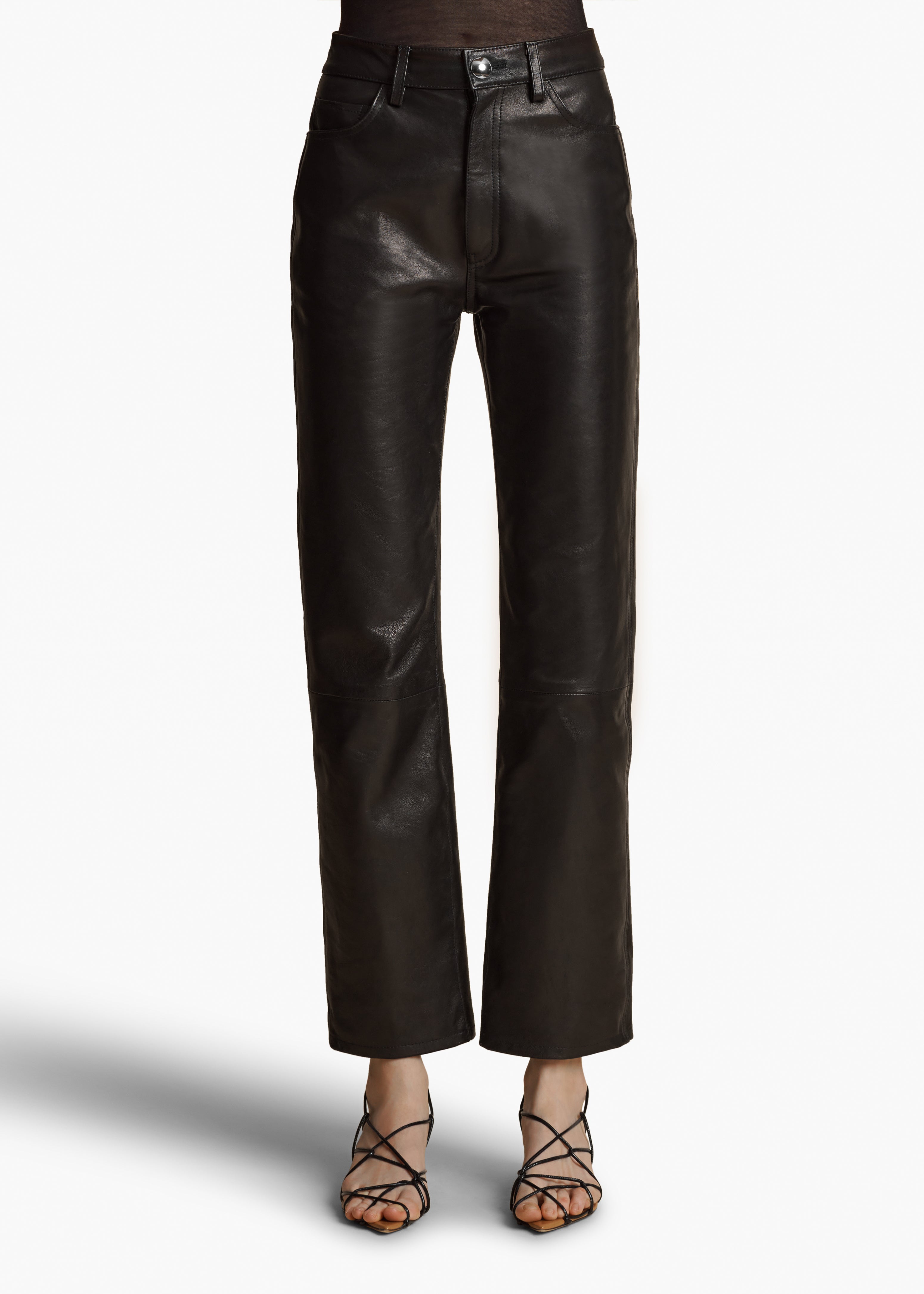 KHAITE LLC - Danielle Pant in Black Leather