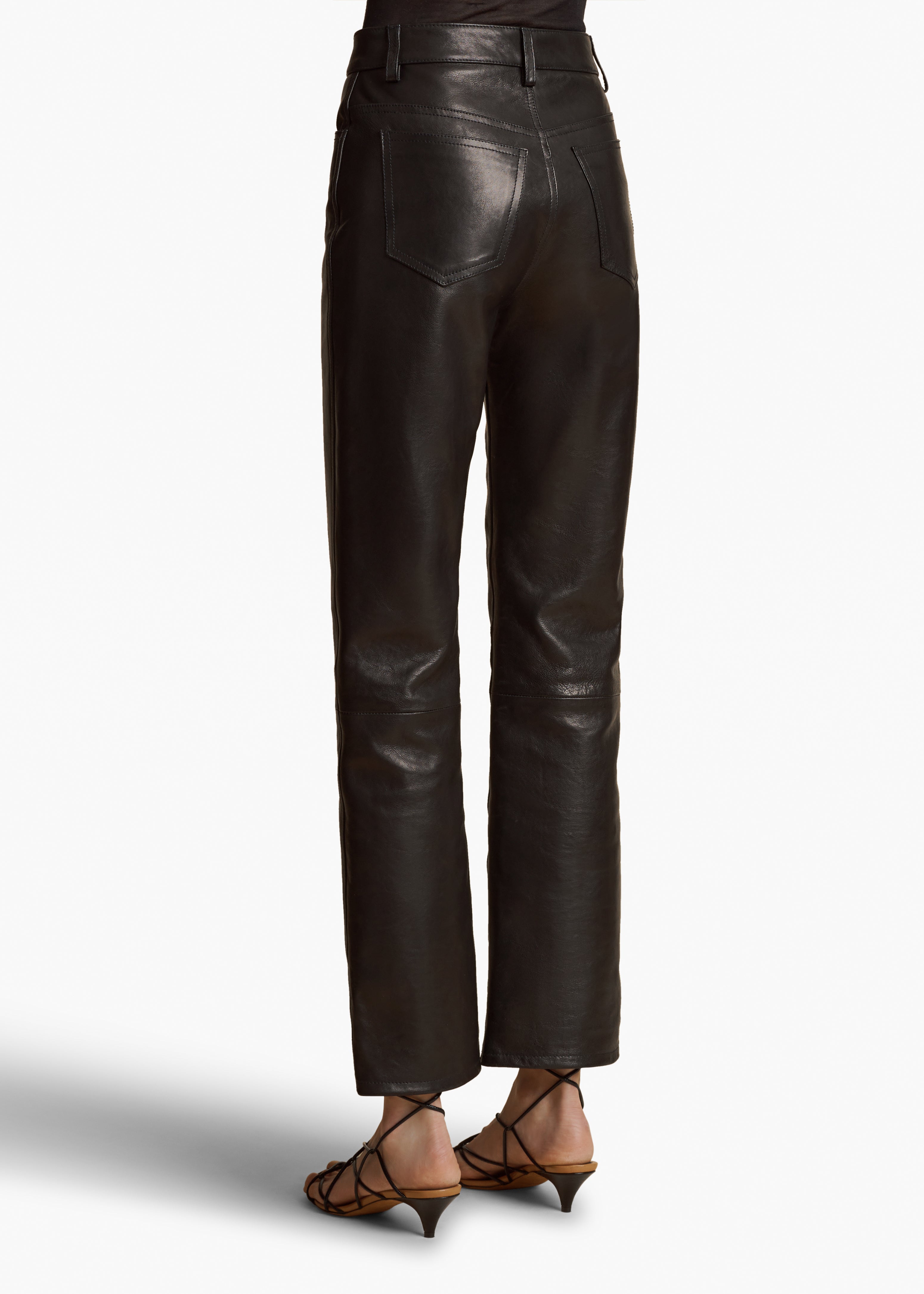 KHAITE LLC - Danielle Pant in Black Leather