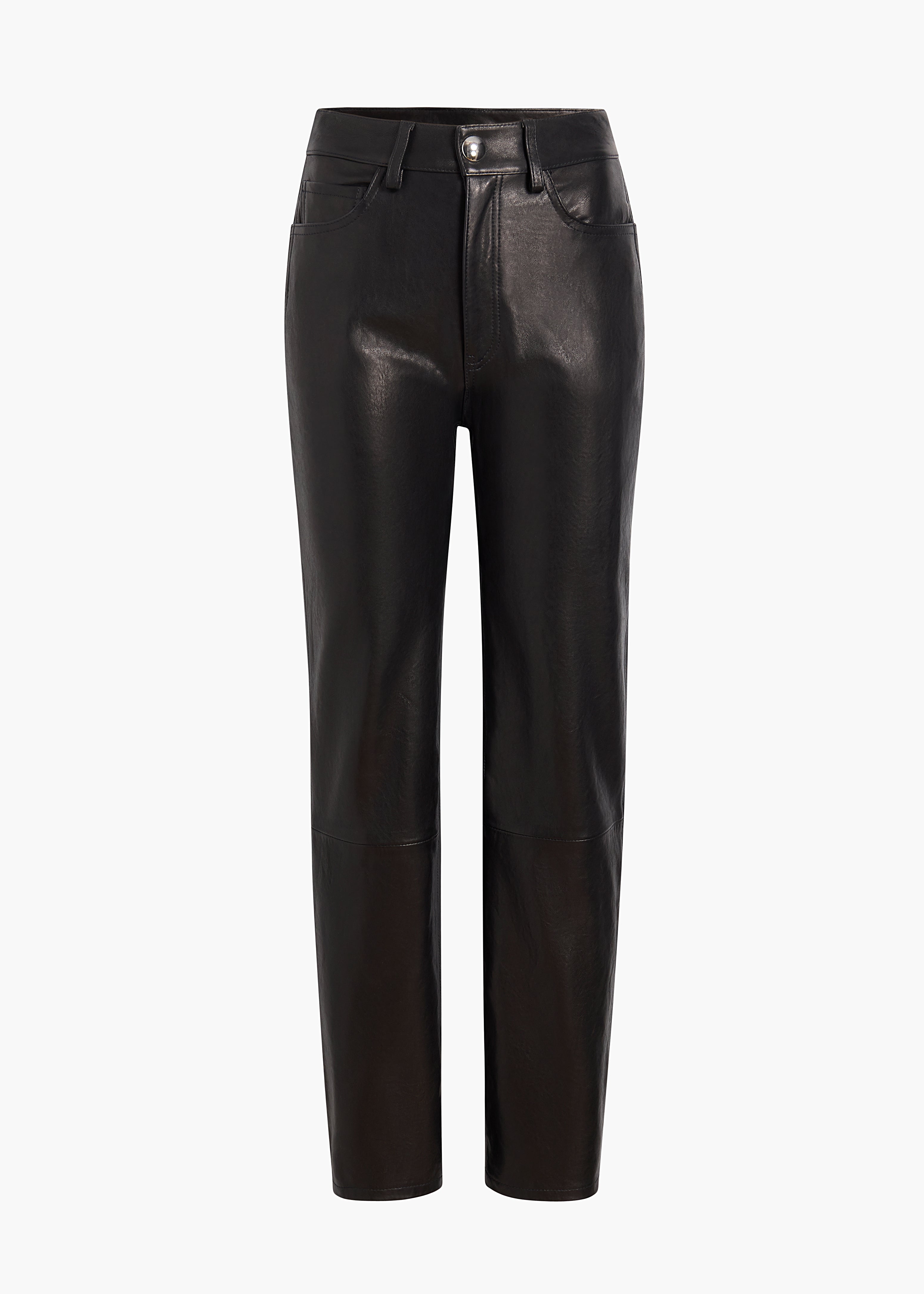 DANIELLE PANT BLACK LEATHER FLAT VIEW