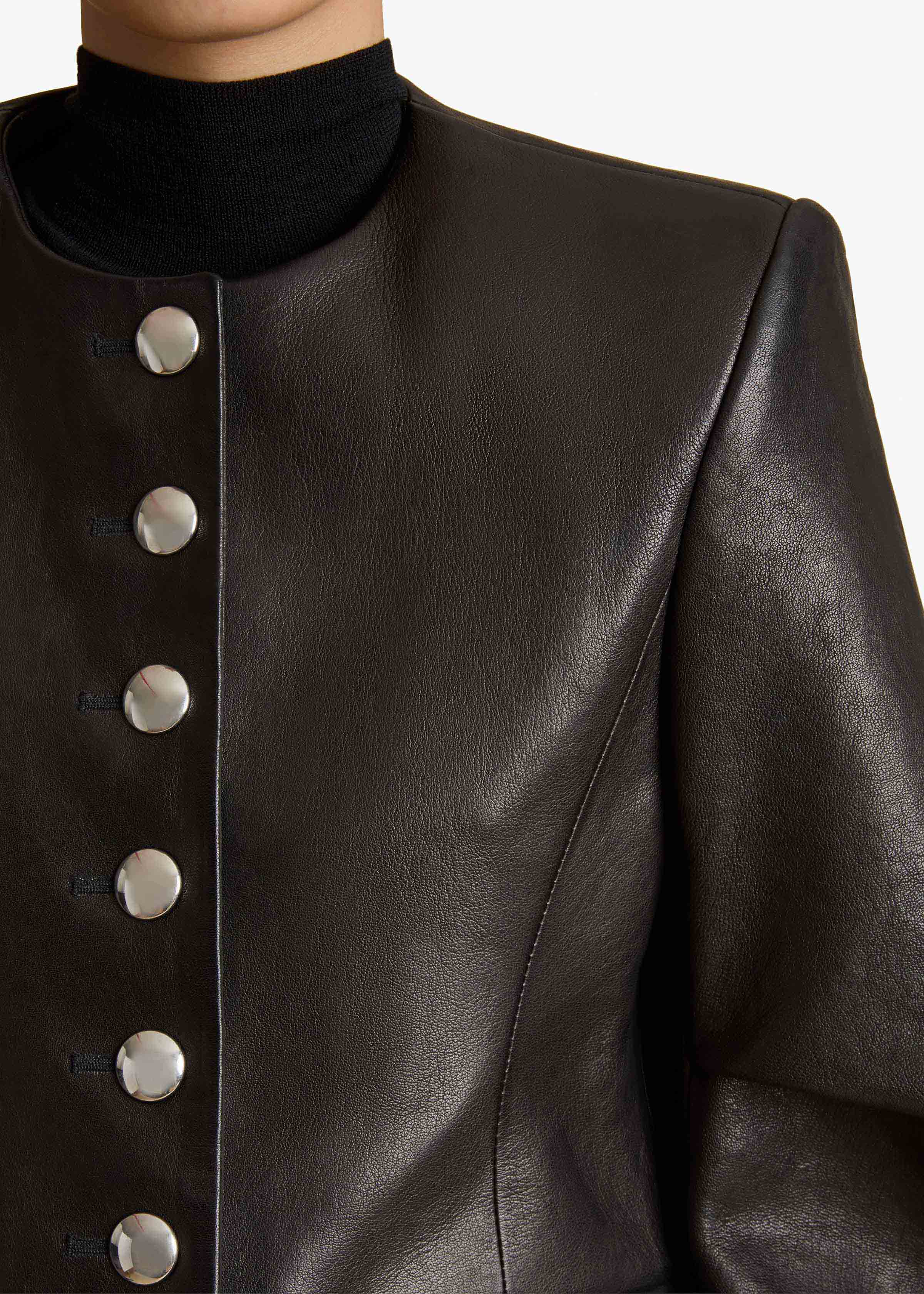 Darlman Jacket in Black Leather DETAILED VIEW 2