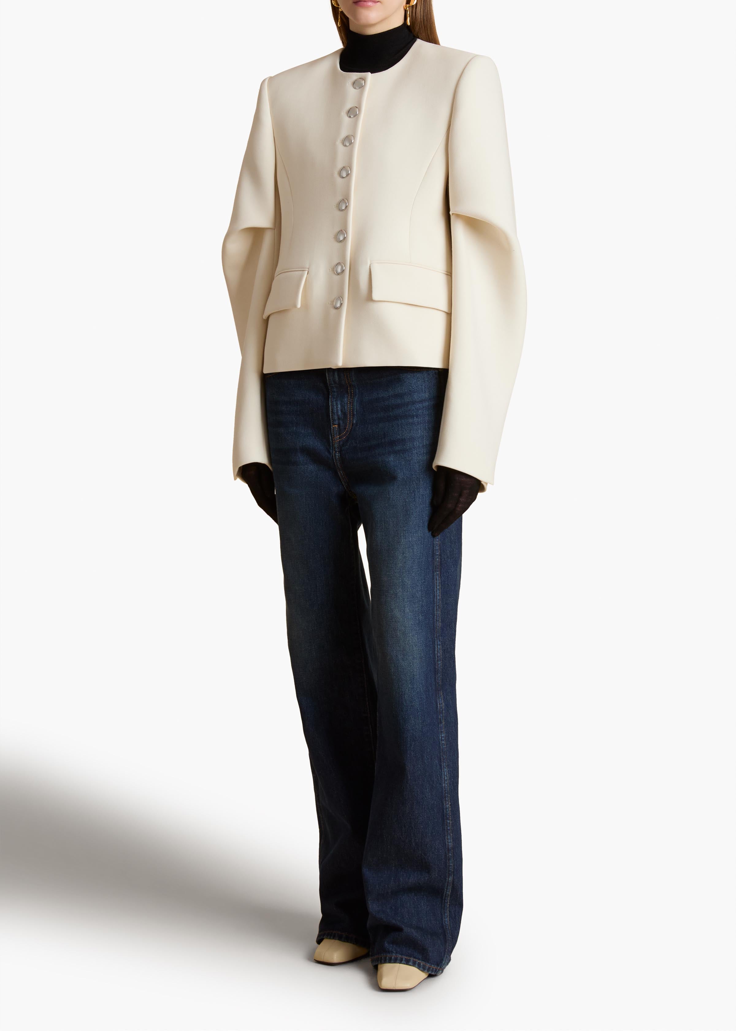 Darlman Jacket in Cream STYLED VIEW