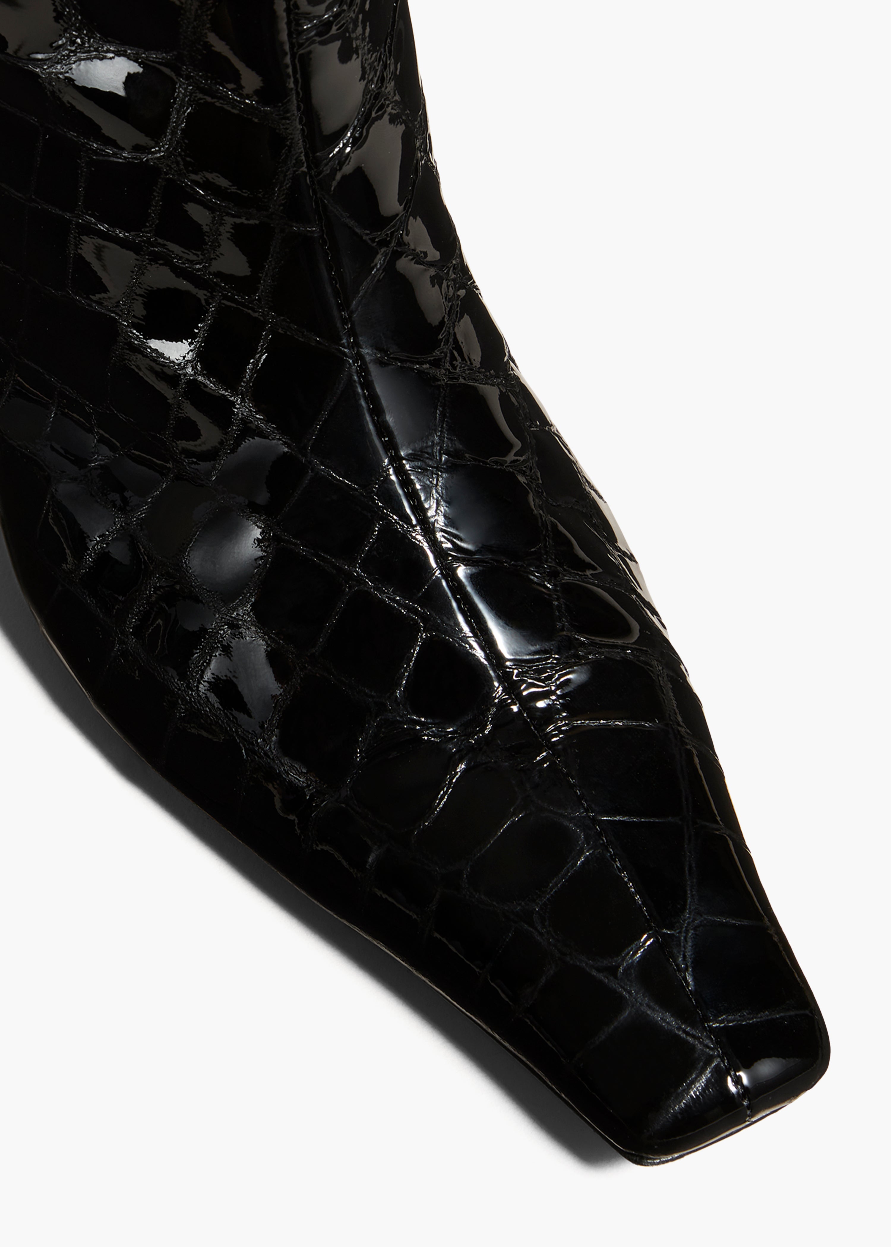 The Davis Boot in Black Croc-Embossed Leather DETAILED VIEW 1