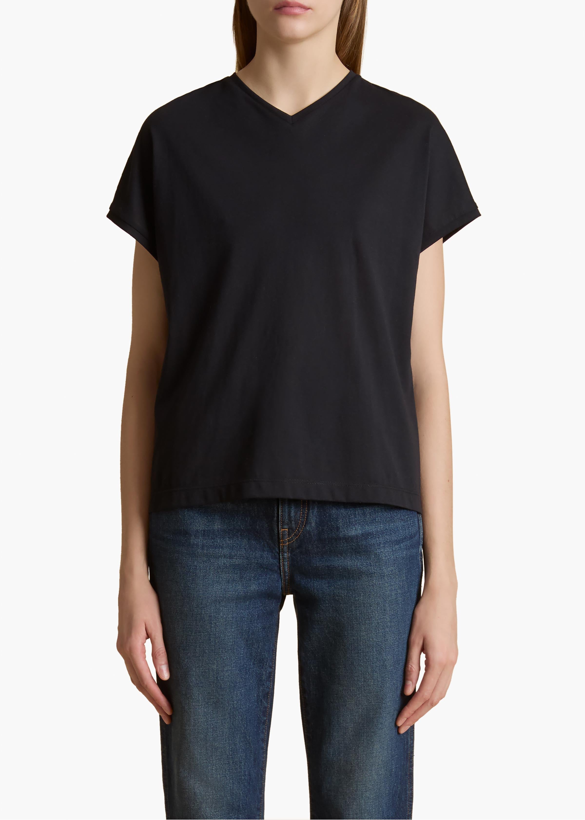 Devra Top in Black FRONT VIEW