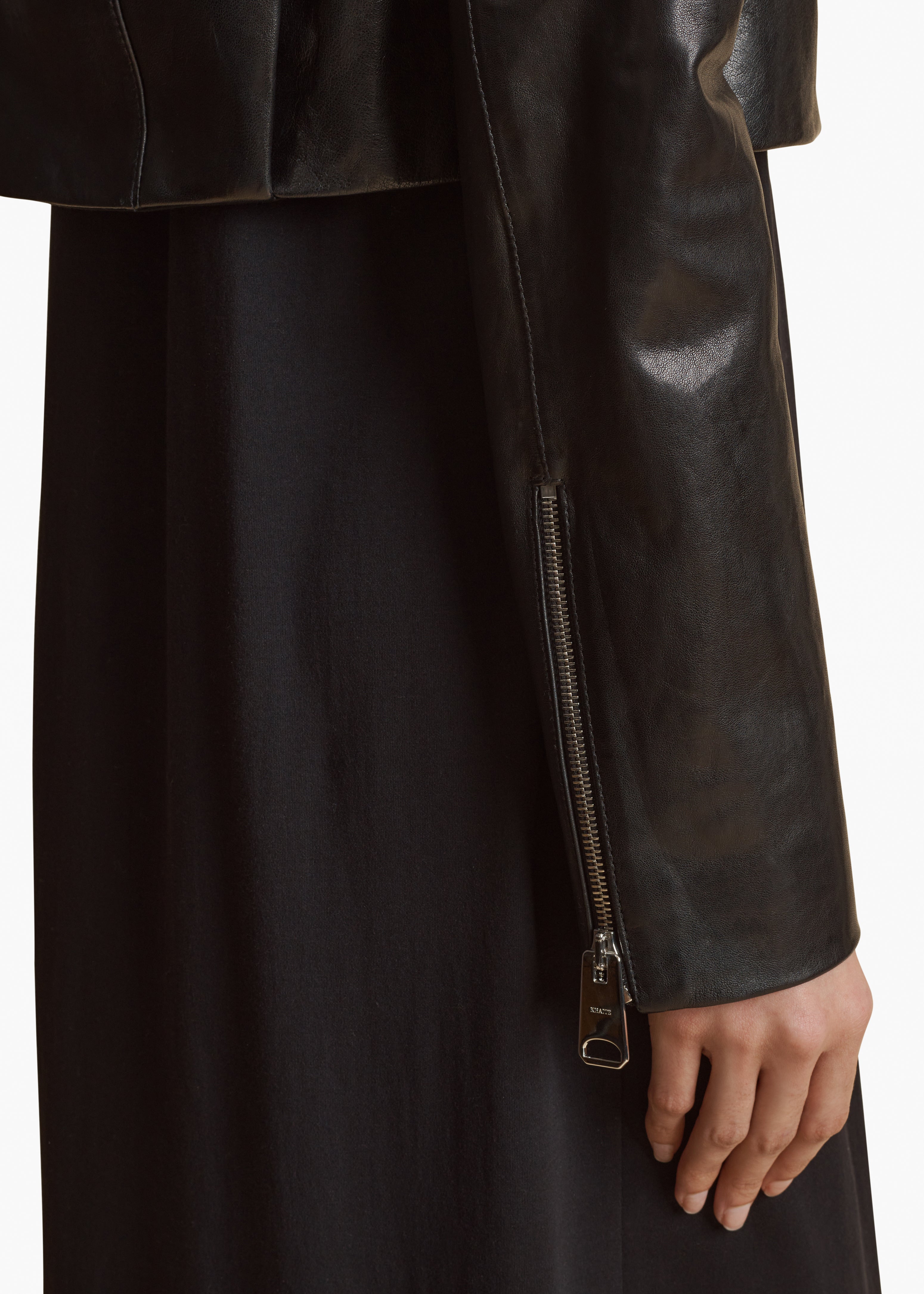 DIANA JACKET IN BLACK LEATHER DETAILED VIEW 2