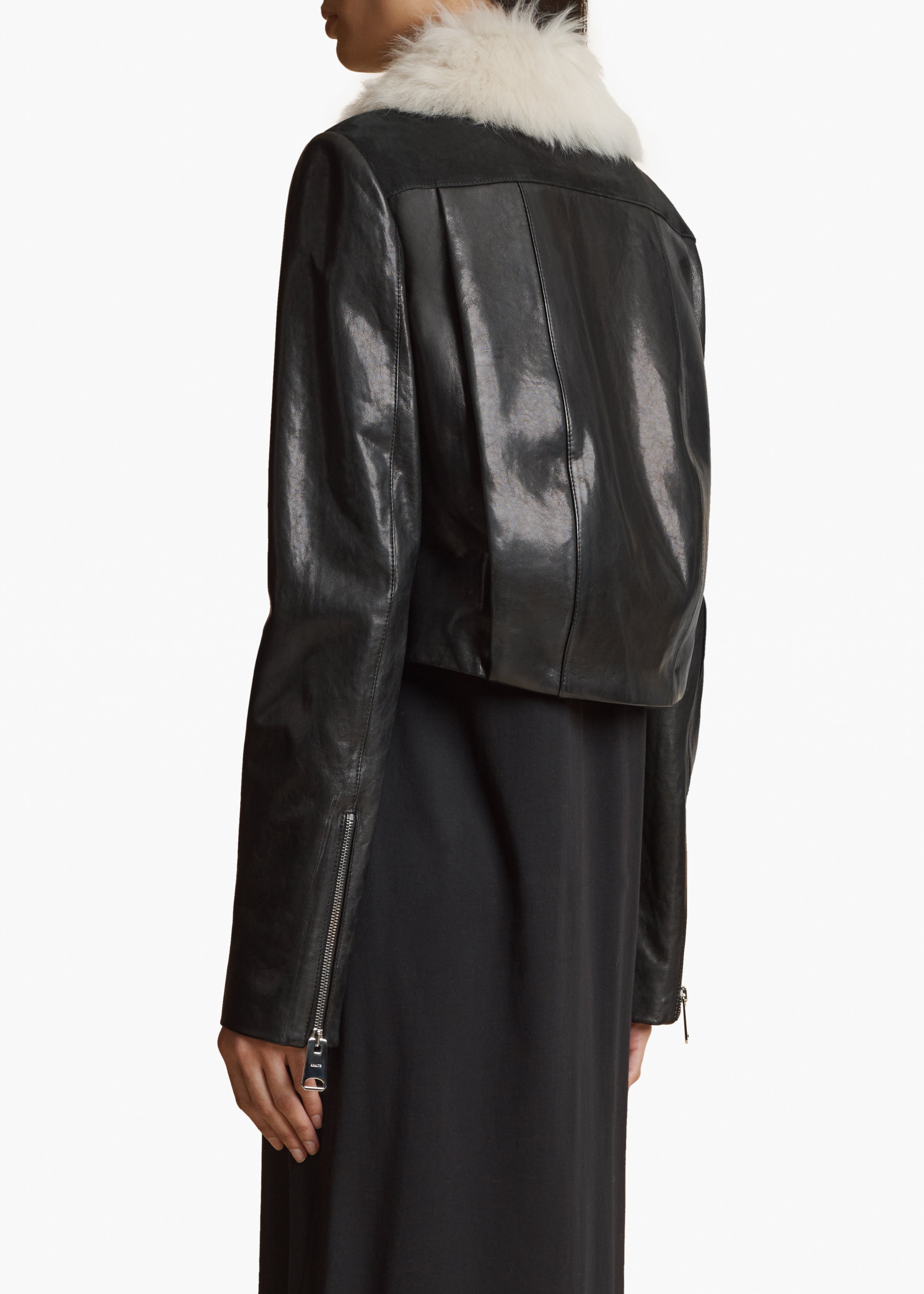 DIANA JACKET IN BLACK LEATHER BACK VIEW