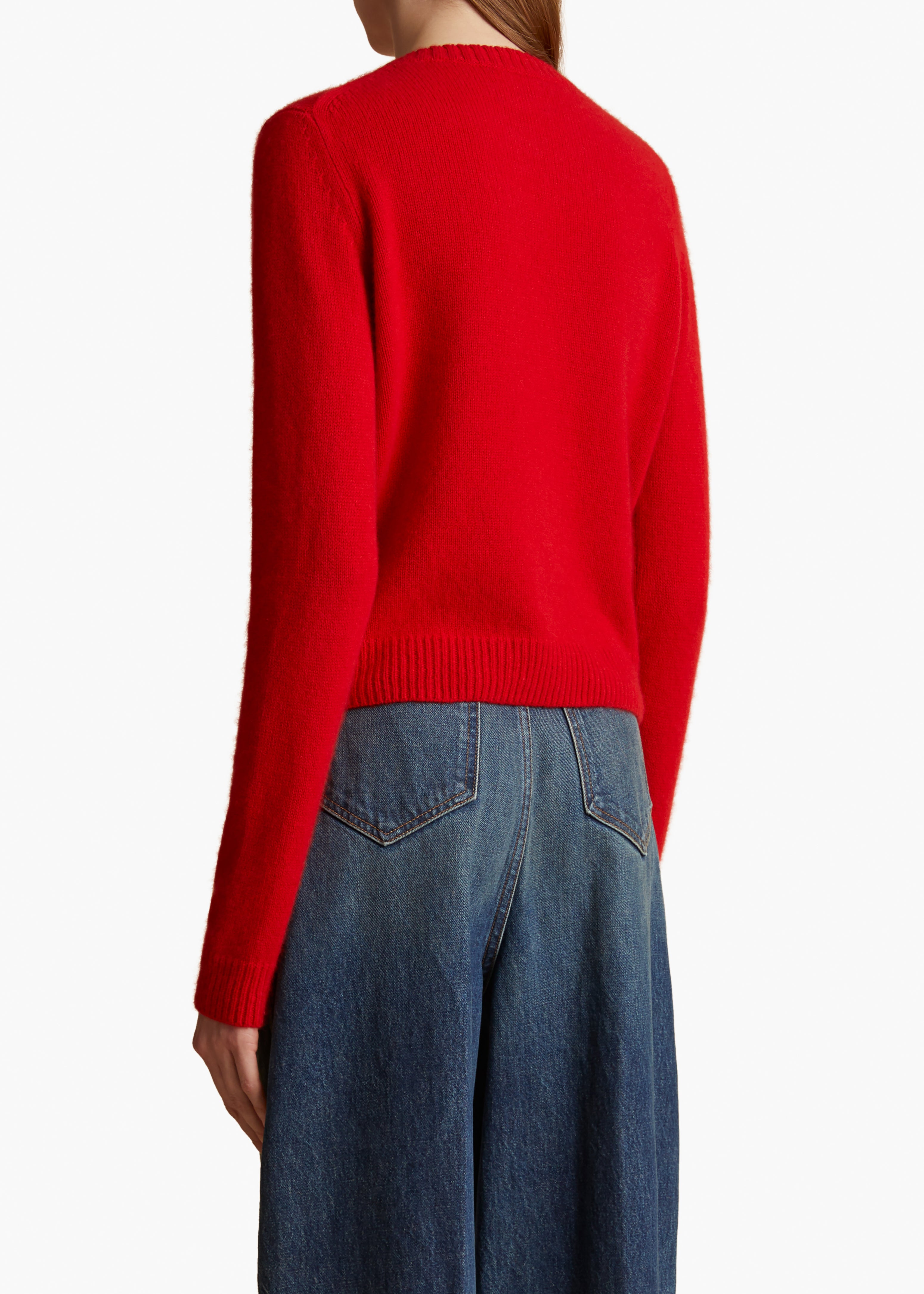 DILETTA SWEATER IN FIRE RED BACK VIEW