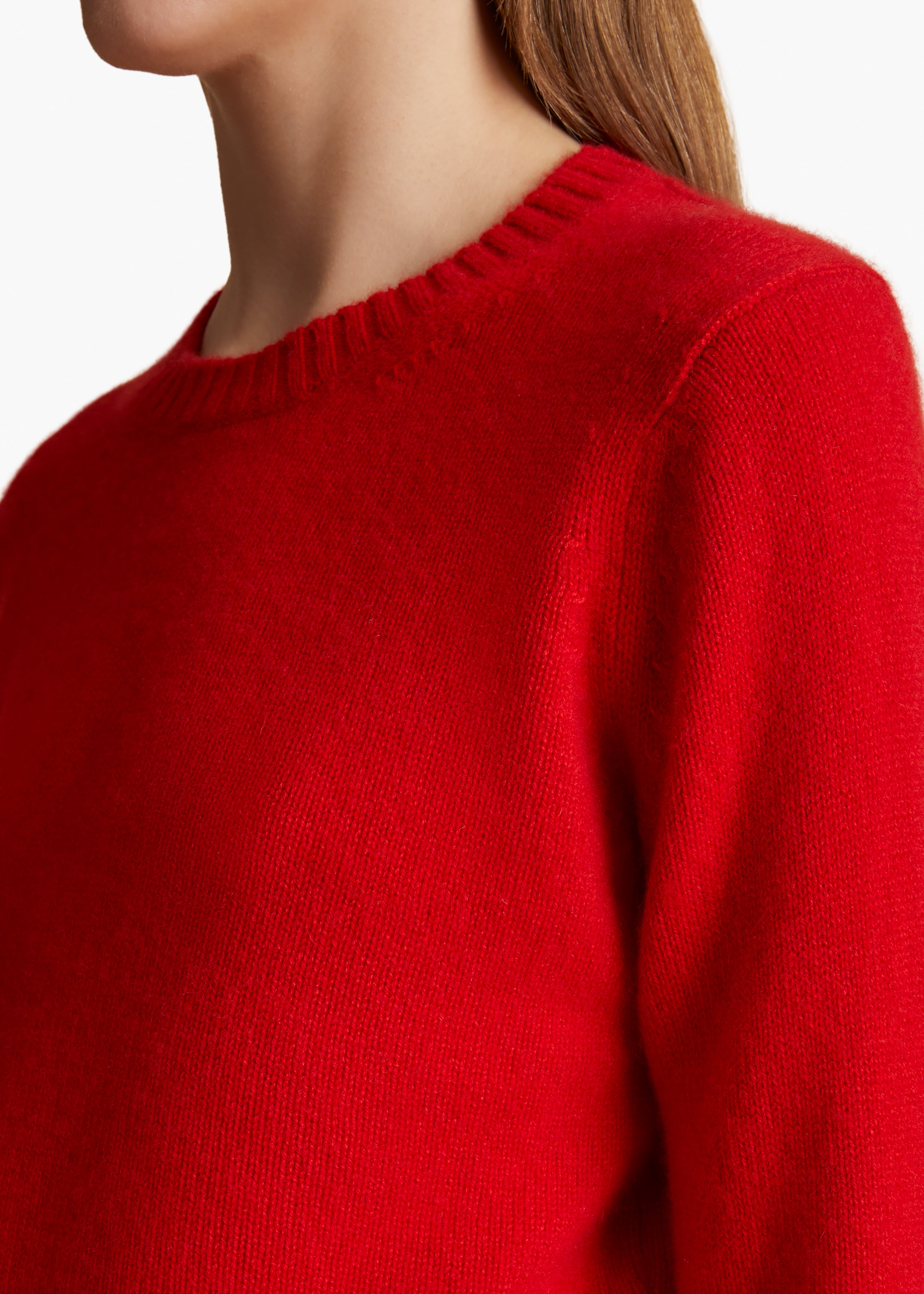 DILETTA SWEATER IN FIRE RED DETAILED VIEW 1