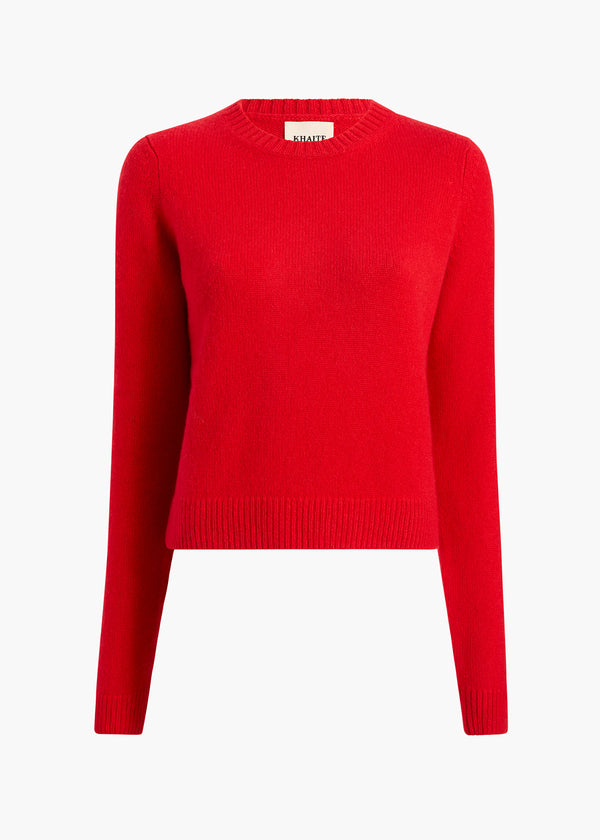 DILETTA SWEATER IN FIRE RED FLAT VIEW