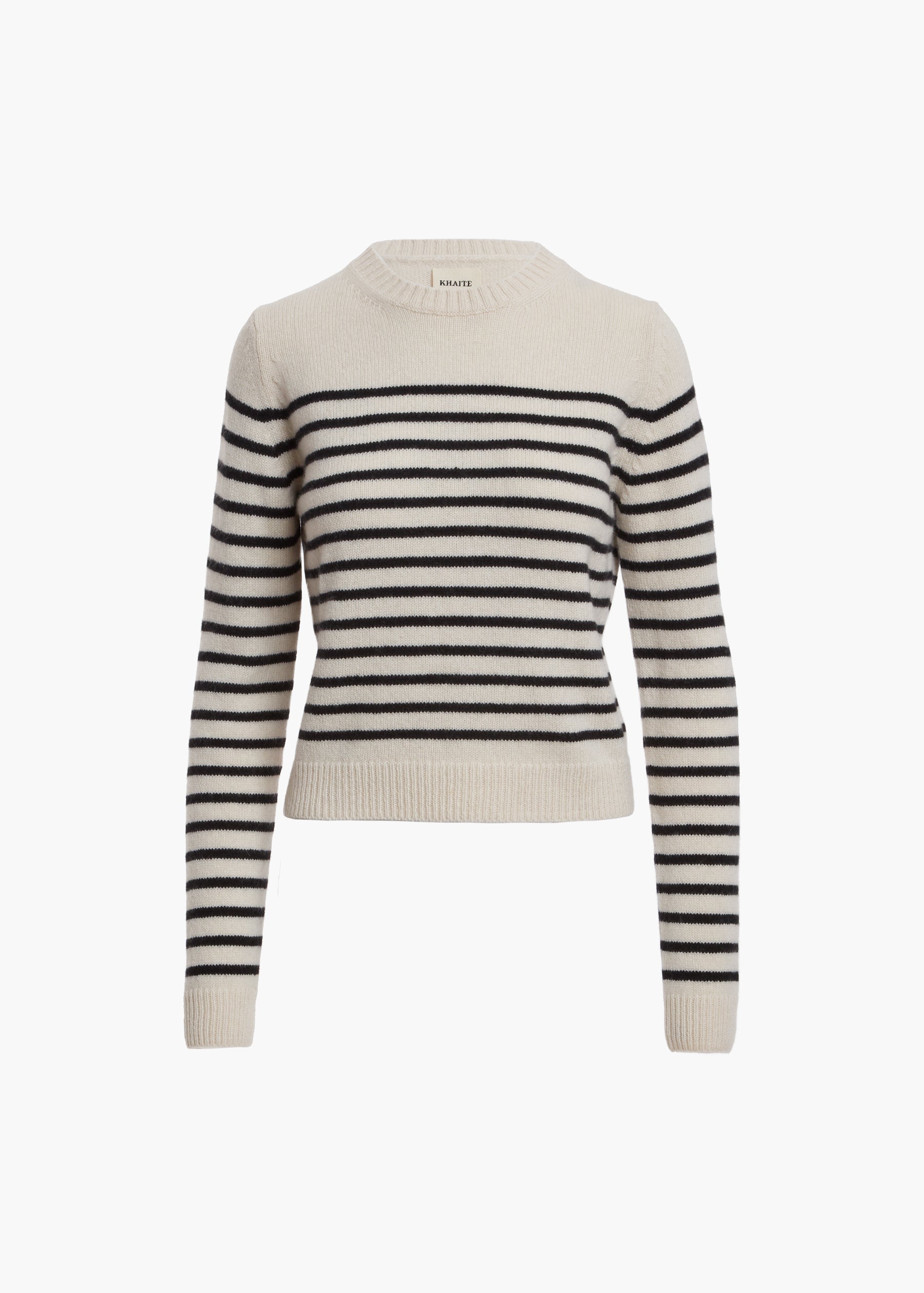 KHAITE LLC - Diletta Sweater in Magnolia and Black Stripe