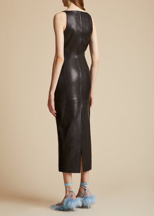 The Ditka Dress in Black Leather